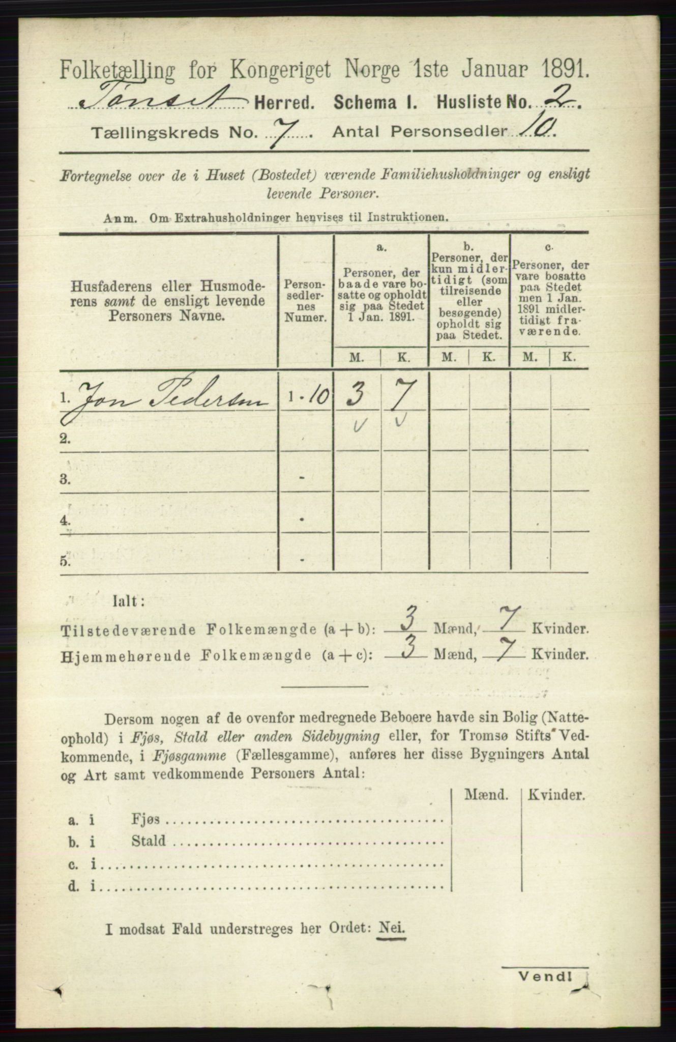 RA, 1891 census for 0437 Tynset, 1891, p. 1669