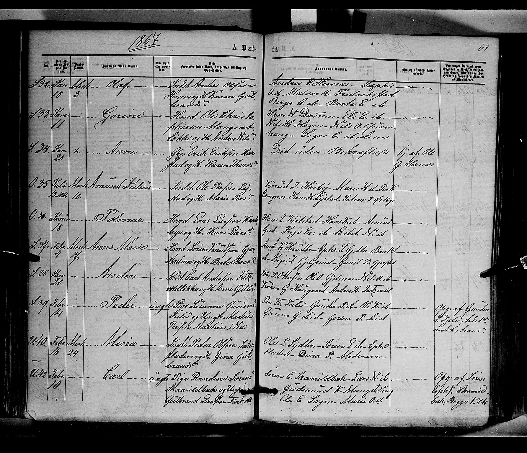 Sør-Odal prestekontor, AV/SAH-PREST-030/H/Ha/Haa/L0003: Parish register (official) no. 3, 1864-1870, p. 68