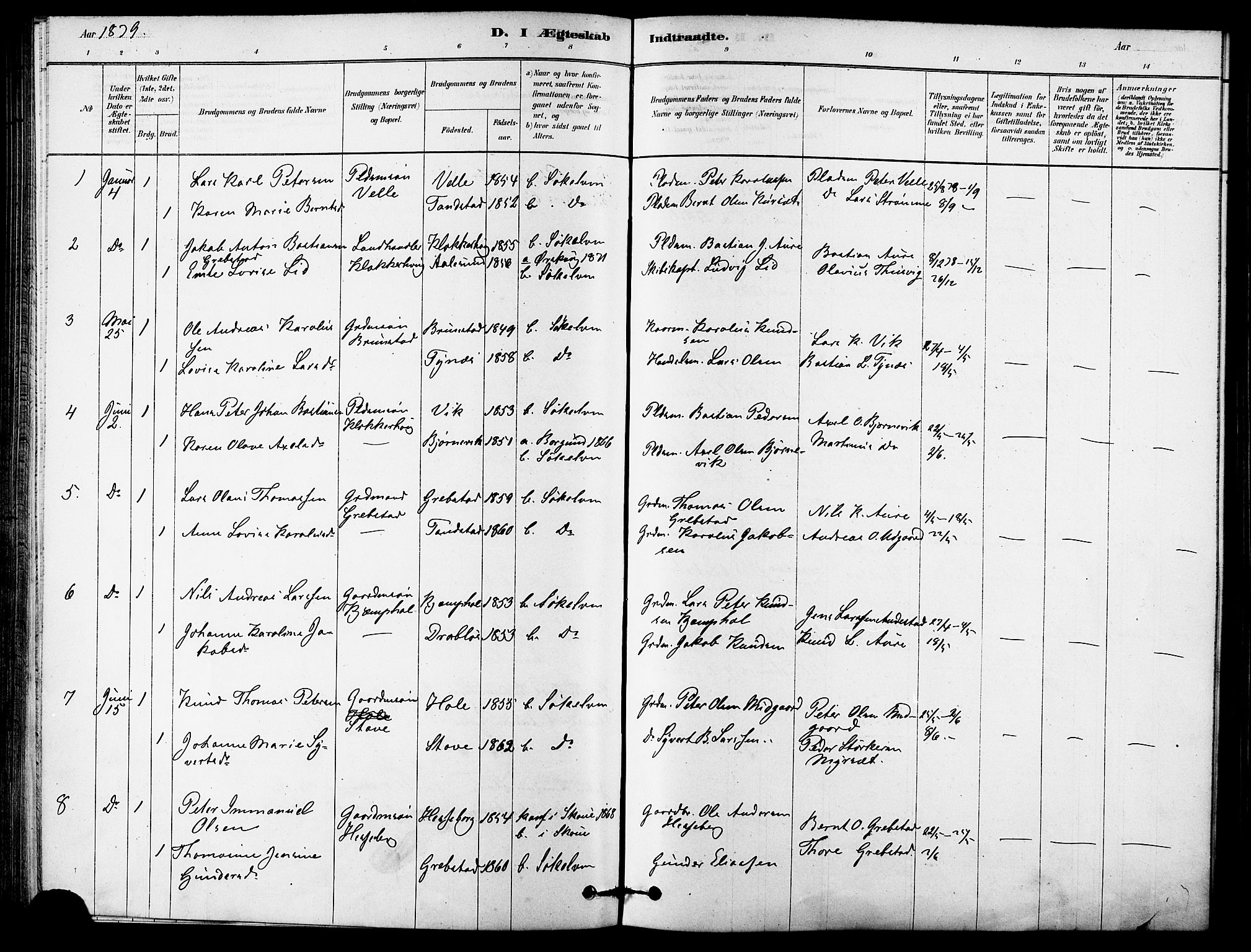 Ministerialprotokoller, klokkerbøker og fødselsregistre - Møre og Romsdal, AV/SAT-A-1454/523/L0334: Parish register (official) no. 523A01, 1878-1891