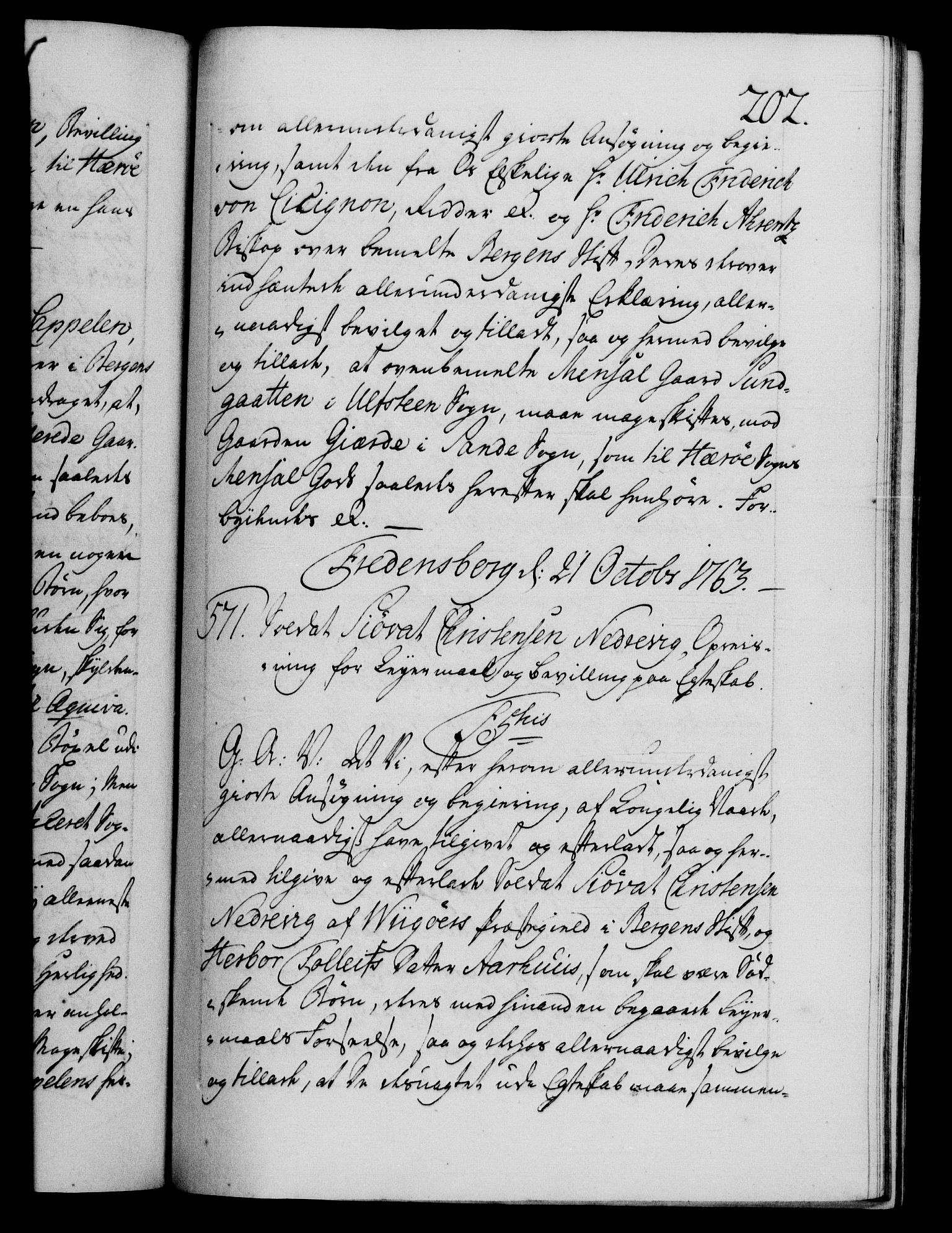 Danske Kanselli 1572-1799, RA/EA-3023/F/Fc/Fca/Fcaa/L0042: Norske registre, 1763-1766, p. 202a