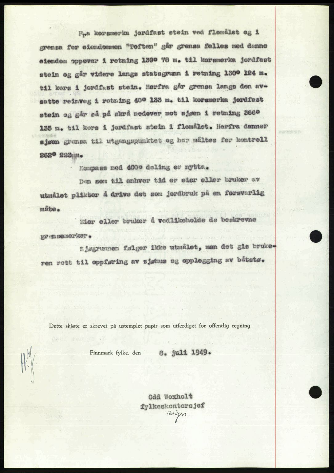 Alta fogderi/sorenskriveri, AV/SATØ-SATØ-5/1/K/Kd/L0038pantebok: Mortgage book no. 41-42, 1949-1950, Diary no: : 949/1949