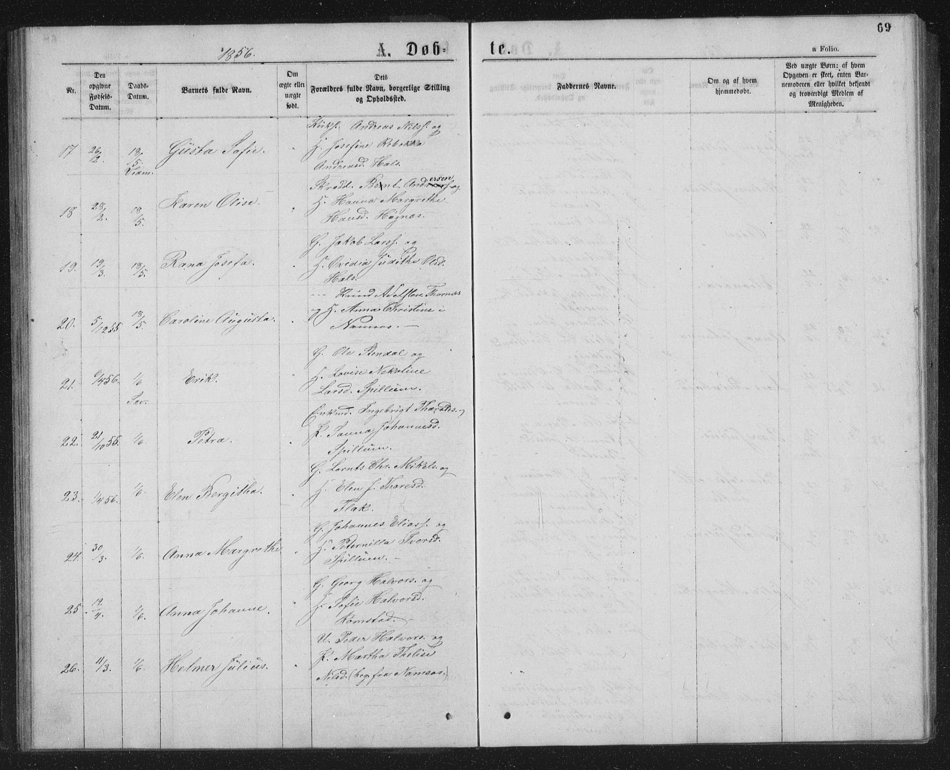 Ministerialprotokoller, klokkerbøker og fødselsregistre - Nord-Trøndelag, AV/SAT-A-1458/768/L0566: Parish register (official) no. 768A01, 1836-1865, p. 69