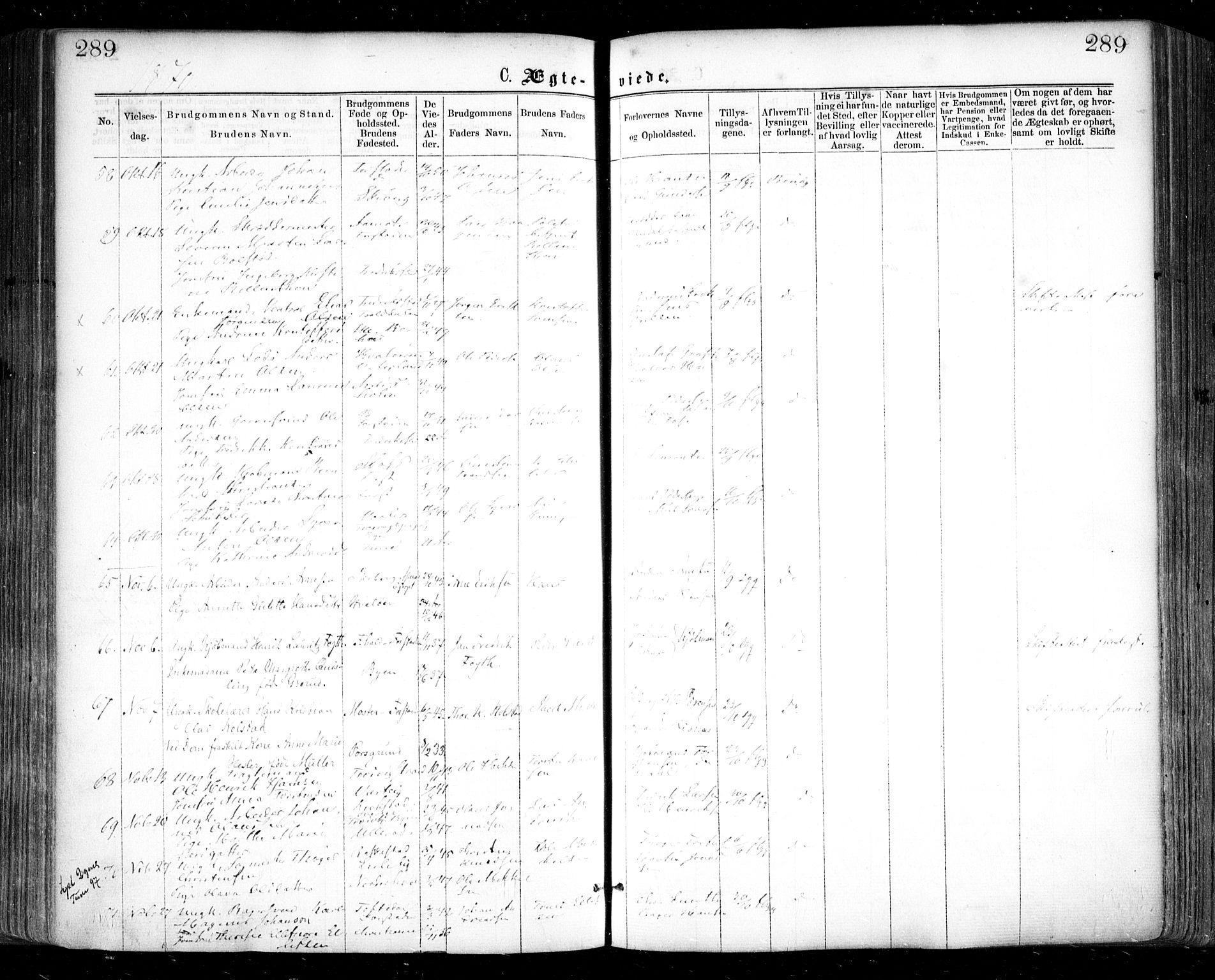 Glemmen prestekontor Kirkebøker, AV/SAO-A-10908/F/Fa/L0008: Parish register (official) no. 8, 1862-1871, p. 289