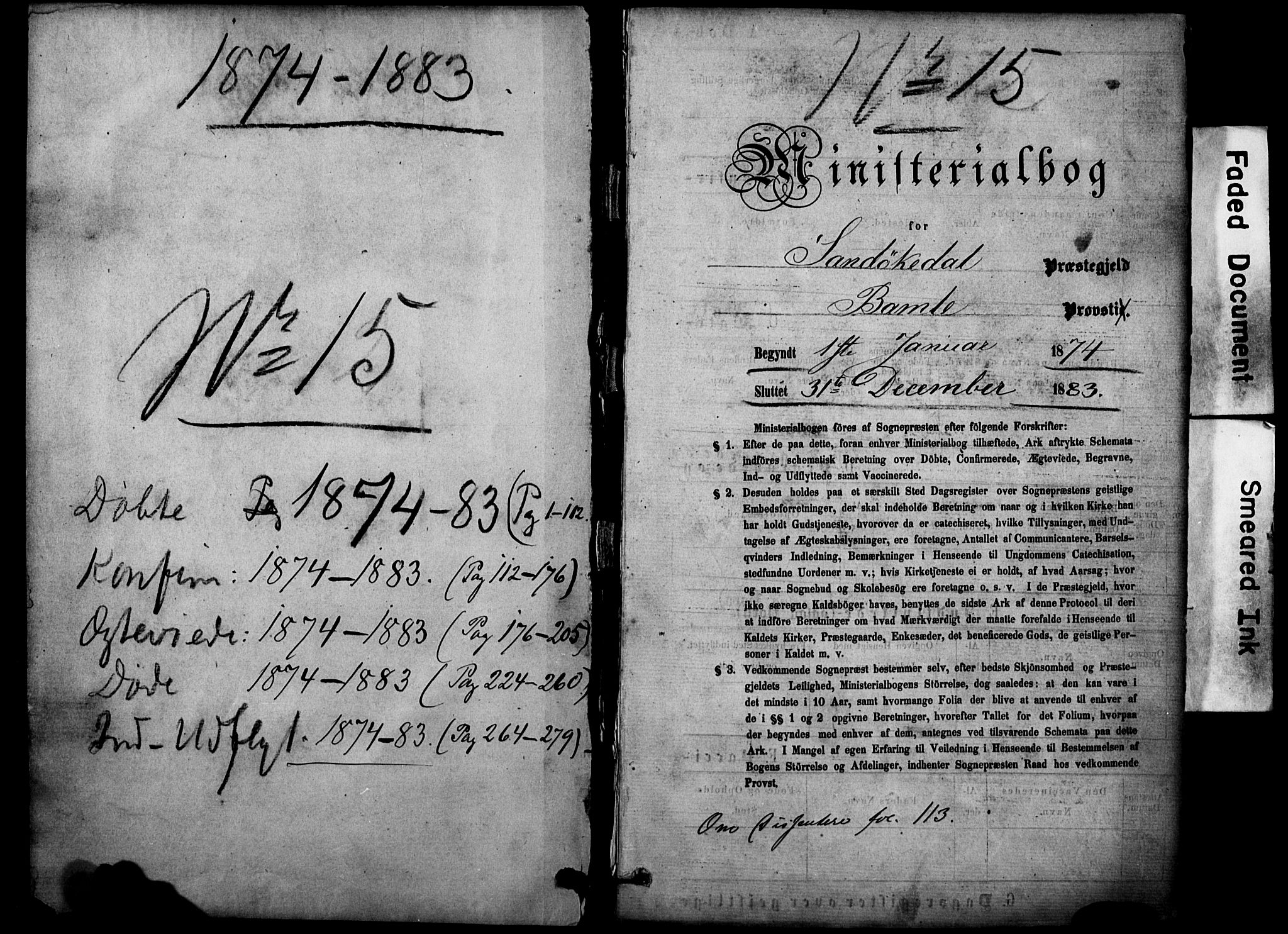 Sannidal kirkebøker, SAKO/A-296/F/Fa/L0014: Parish register (official) no. 14, 1874-1883