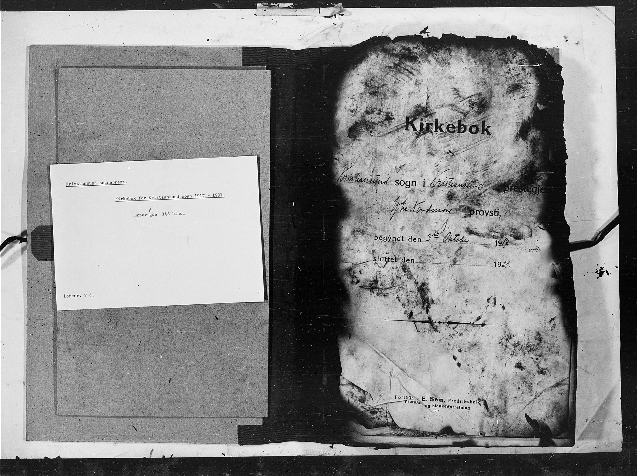 Kristiansund sokneprestkontor, AV/SAT-A-1068/1/I/I1: Parish register (official) no. 7d, 1917-1931, p. 1