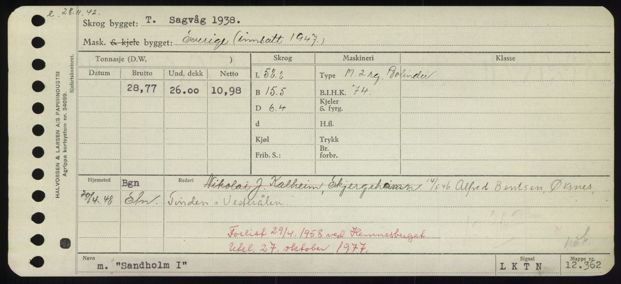 Sjøfartsdirektoratet med forløpere, Skipsmålingen, RA/S-1627/H/Hd/L0032: Fartøy, San-Seve, p. 65