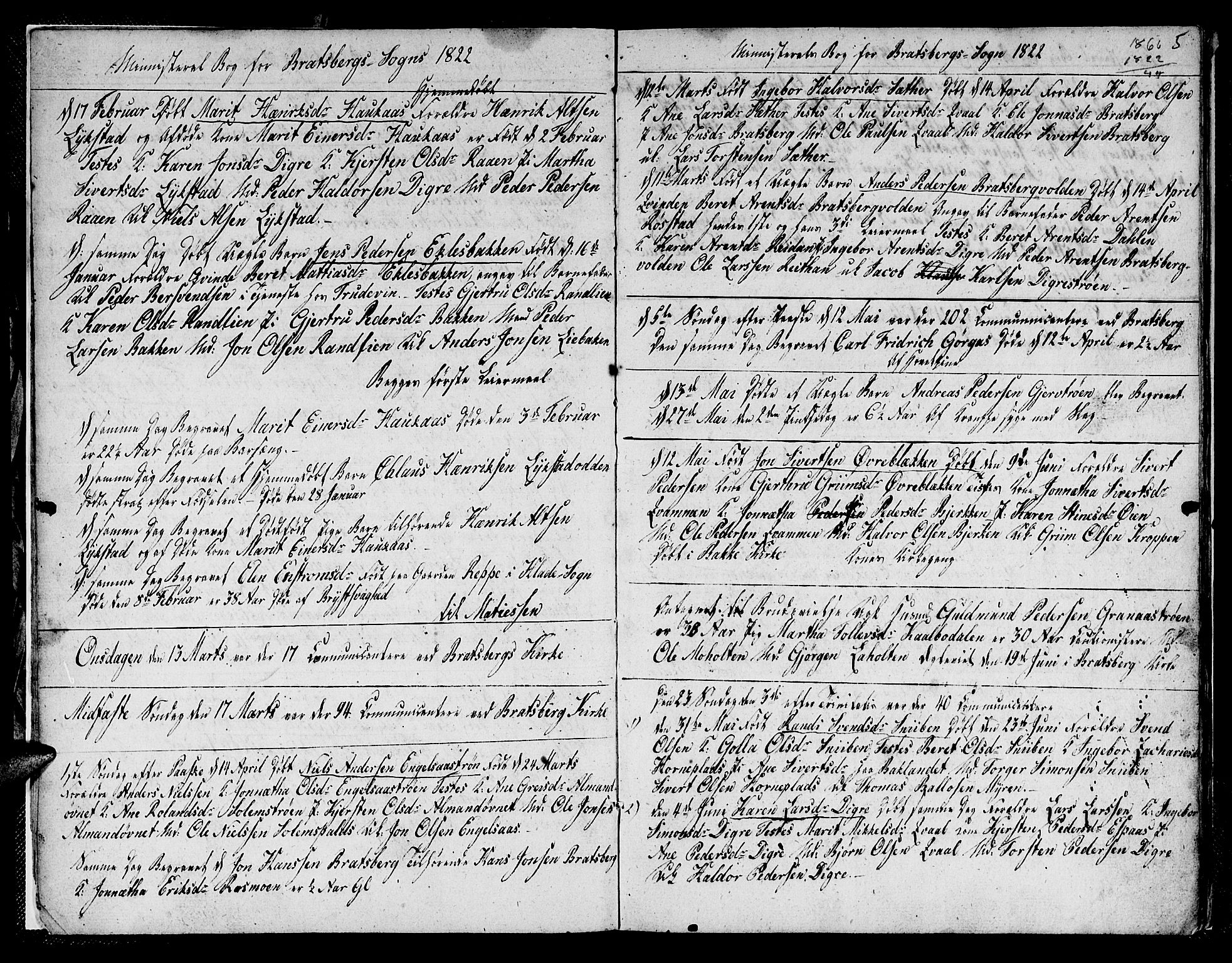 Ministerialprotokoller, klokkerbøker og fødselsregistre - Sør-Trøndelag, SAT/A-1456/608/L0337: Parish register (copy) no. 608C03, 1821-1831, p. 5
