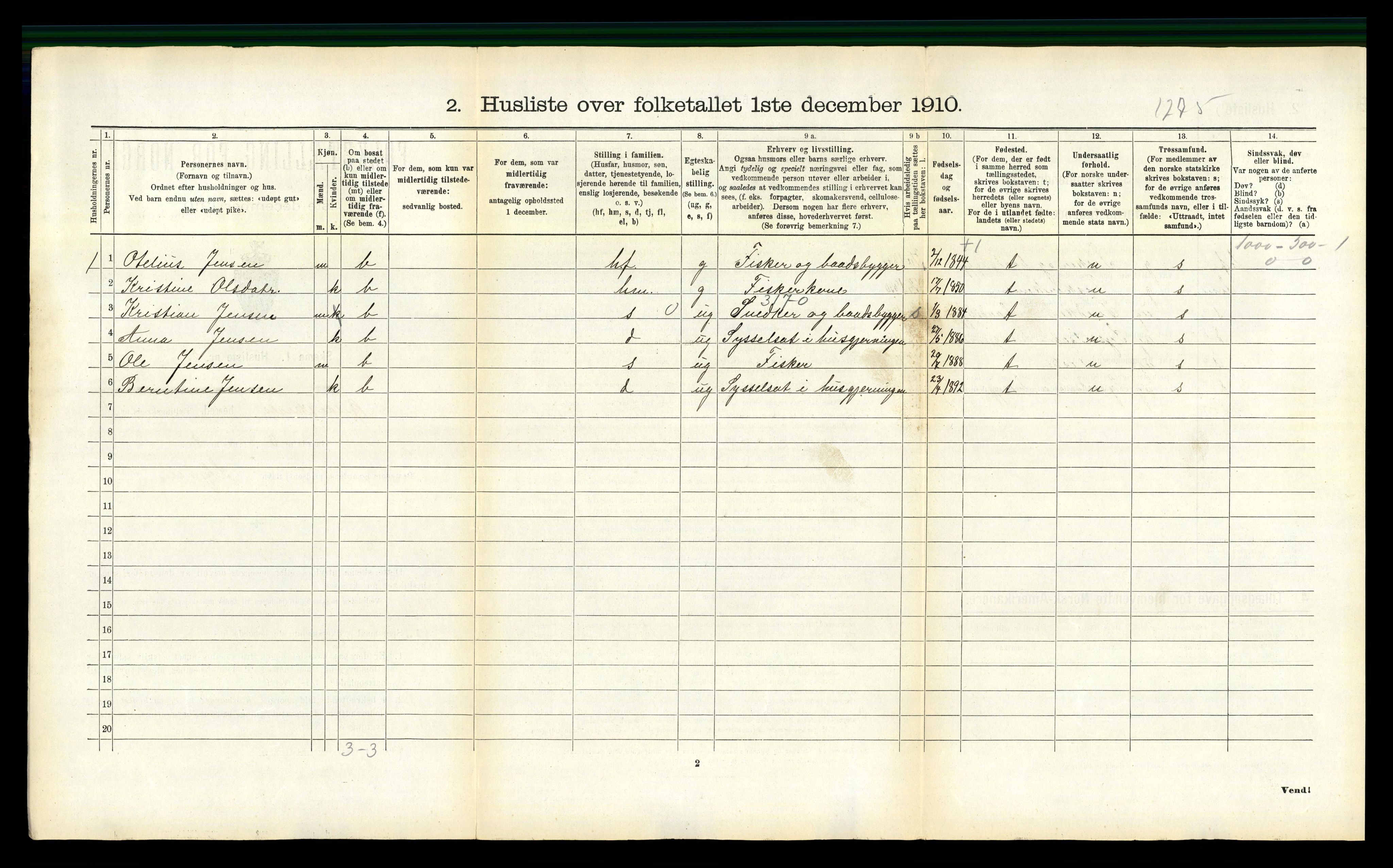 RA, 1910 census for Gildeskål, 1910, p. 166