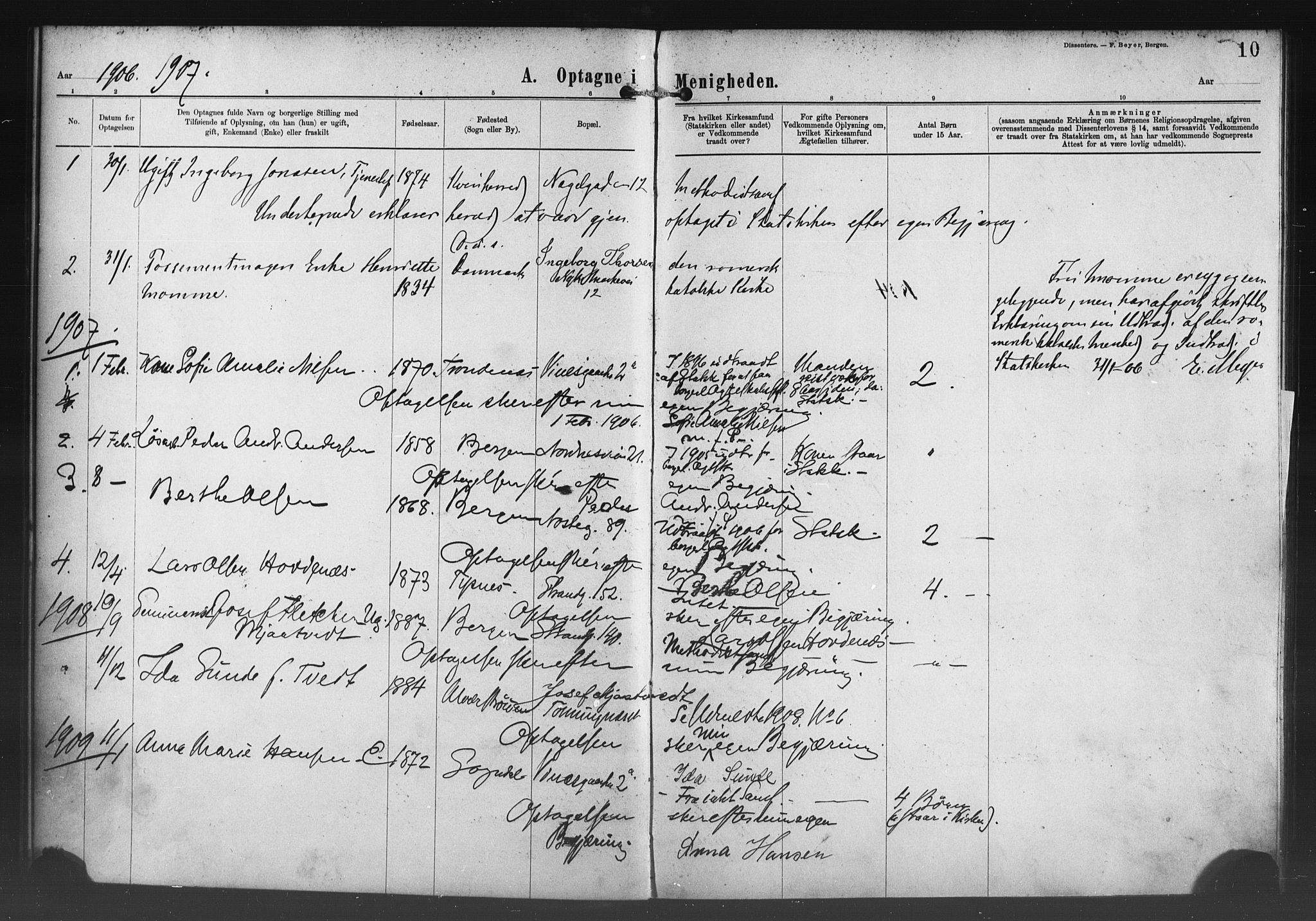 Nykirken Sokneprestembete, SAB/A-77101/H/Haa/L0054: Parish register (official) no. H 3, 1897-1943, p. 10