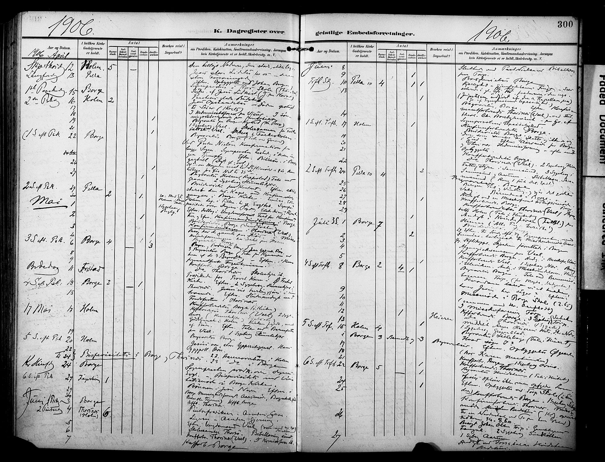 Borge prestekontor Kirkebøker, AV/SAO-A-10903/F/Fa/L0009: Parish register (official) no. I 9, 1902-1911, p. 300