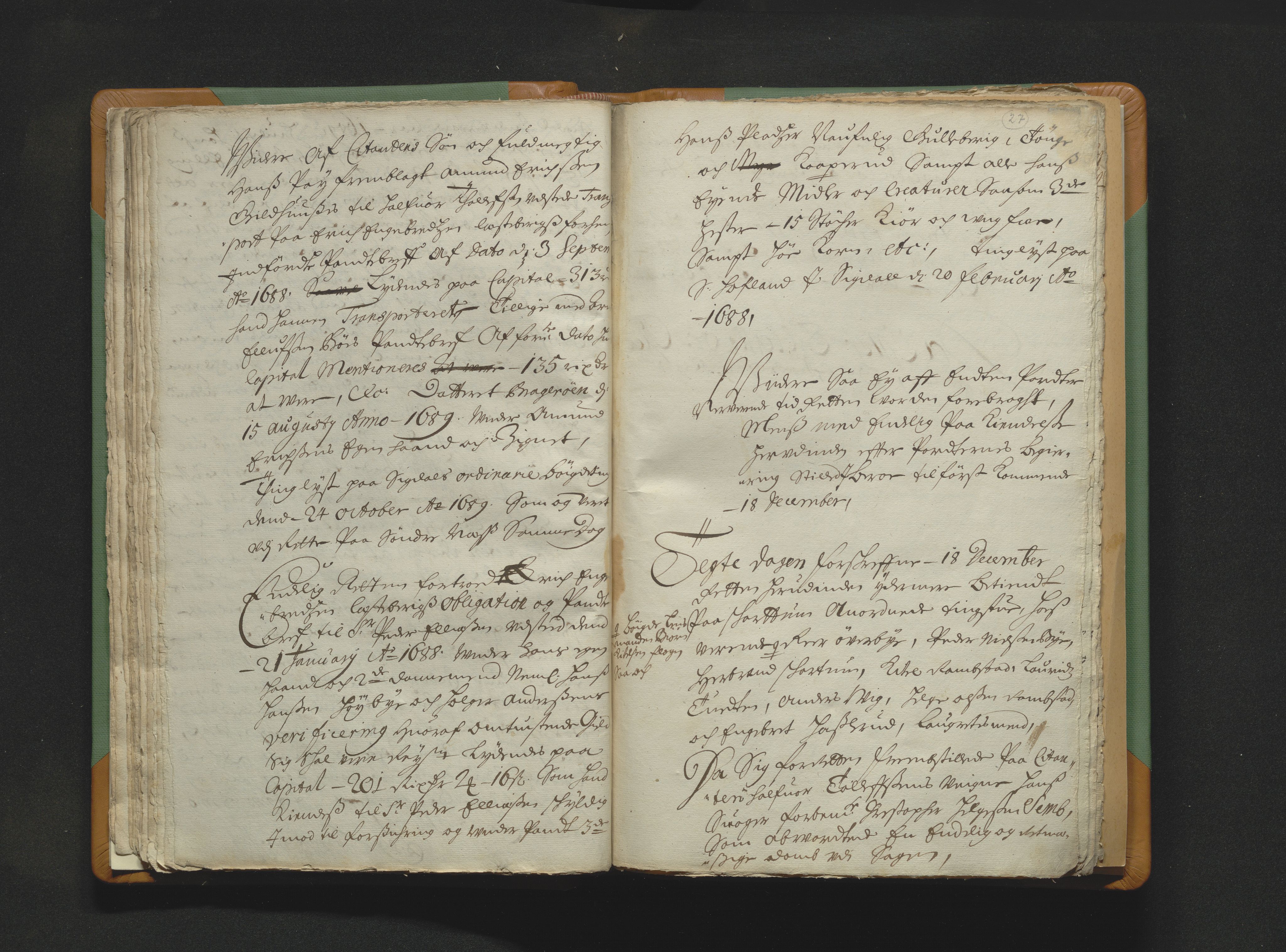 Eiker, Modum og Sigdal sorenskriveri, AV/SAKO-A-123/H/Hb/Hba/L0002b: Skifteprotokoll, 1678-1696, p. 26b-27a