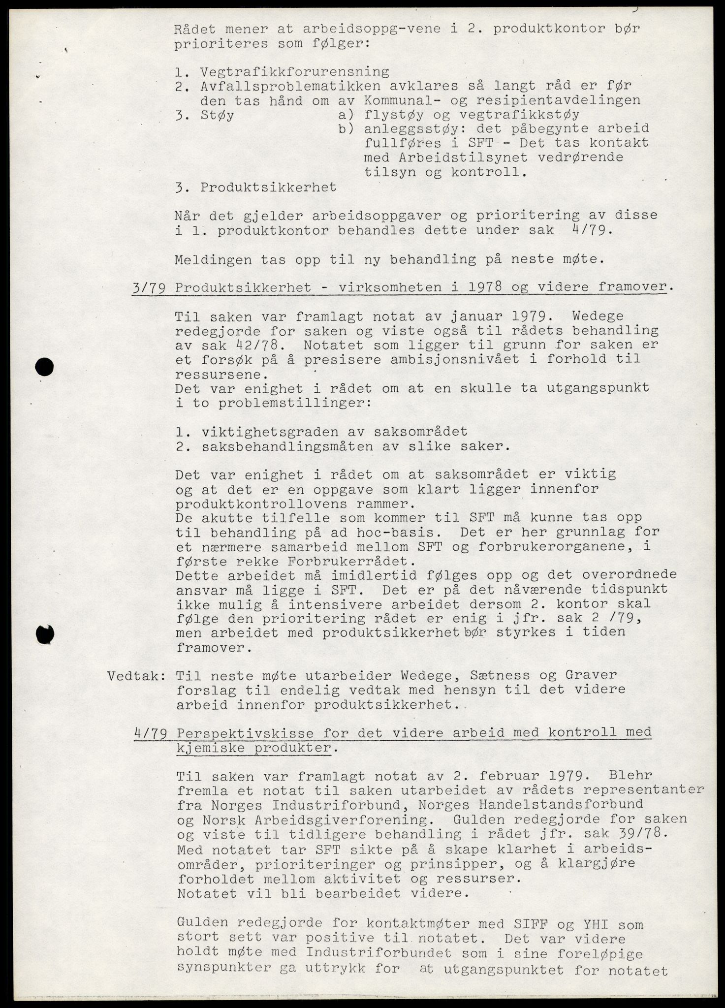 Statens forurensningstilsyn, hovedkontoret, AV/RA-S-4136/1/A/Ab/L0004: Produktkontrollrådet - Innkalling og referater, 1979