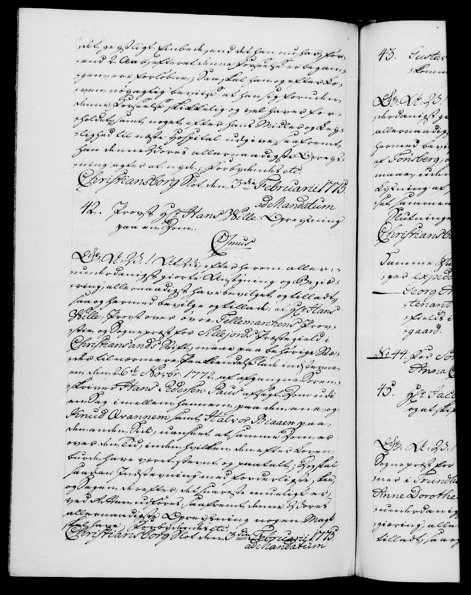 Danske Kanselli 1572-1799, RA/EA-3023/F/Fc/Fca/Fcaa/L0046: Norske registre, 1773-1775, p. 663b