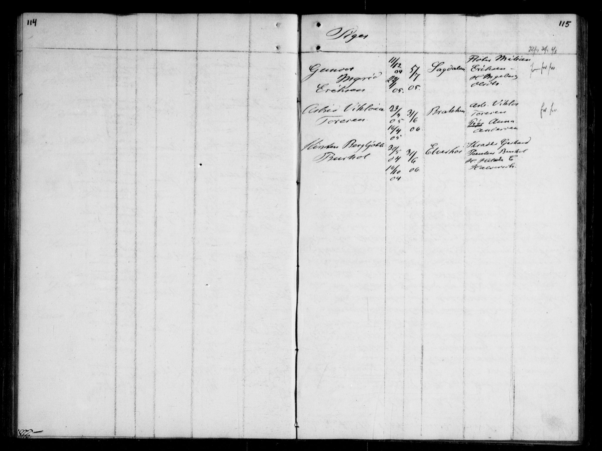 Fet prestekontor Kirkebøker, SAO/A-10370a/H/Ha/L0001: Banns register no. 1, 1906-1919, p. 114-115