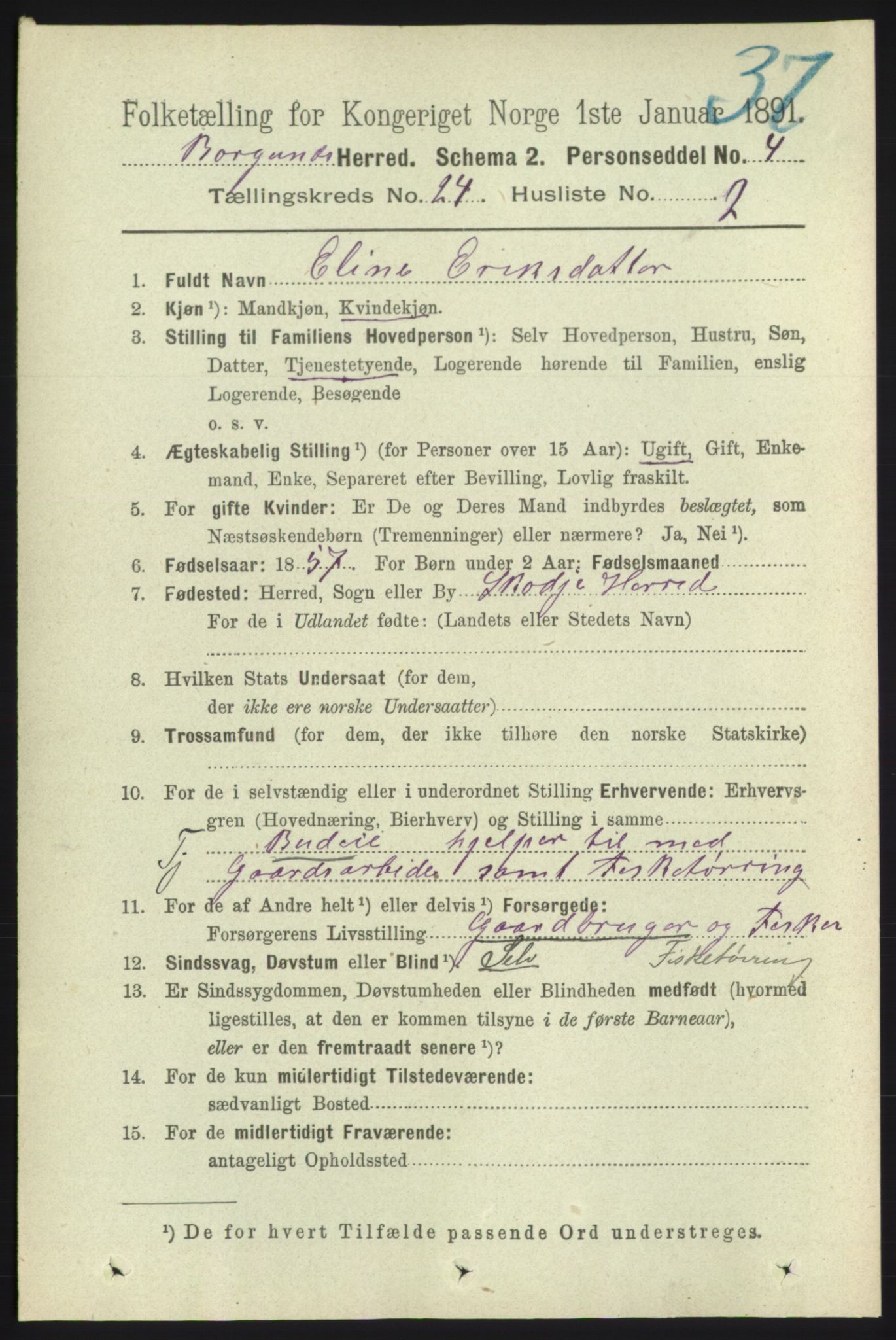 RA, 1891 census for 1531 Borgund, 1891, p. 7115