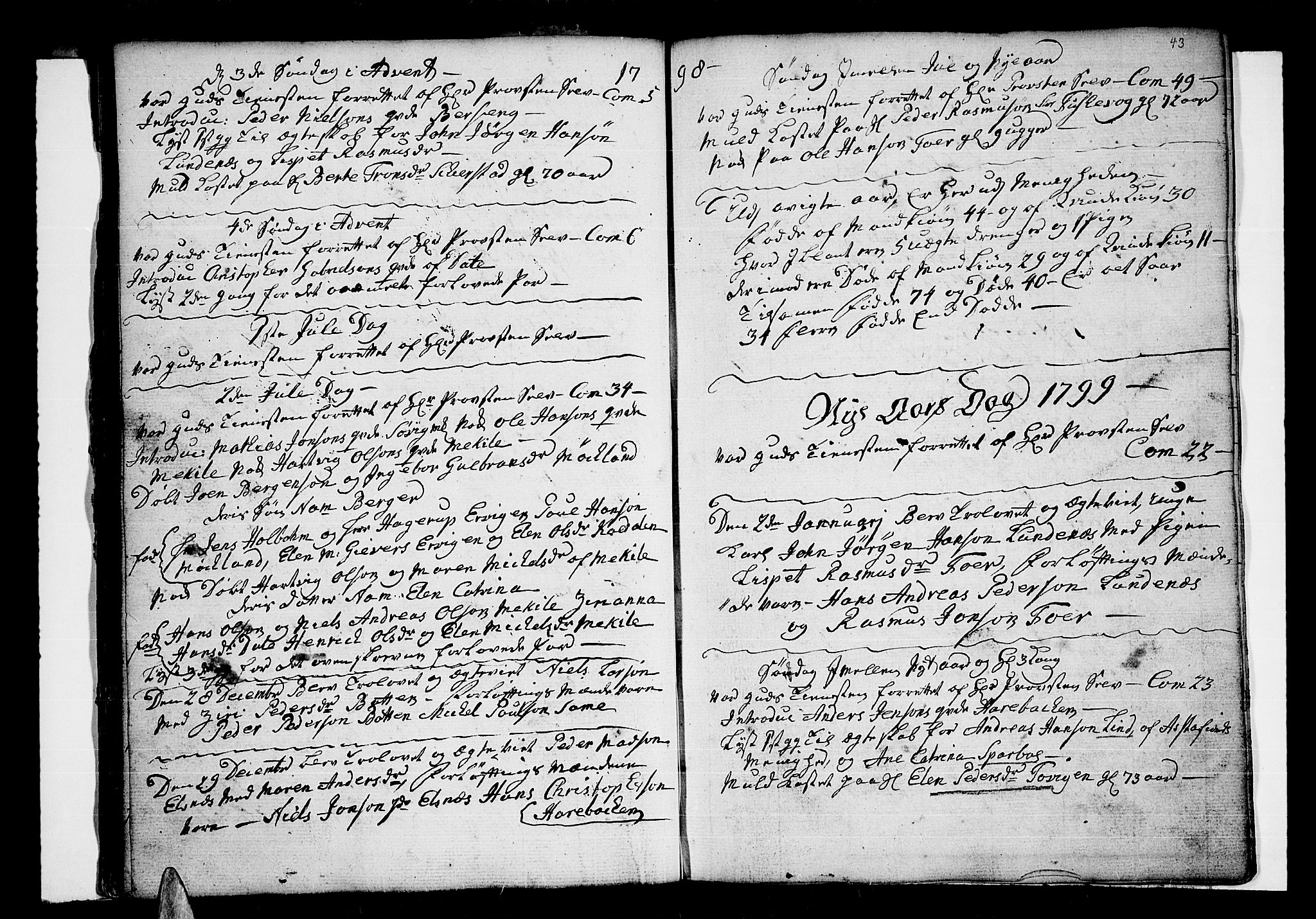Trondenes sokneprestkontor, SATØ/S-1319/H/Hb/L0002klokker: Parish register (copy) no. 2, 1795-1818, p. 43