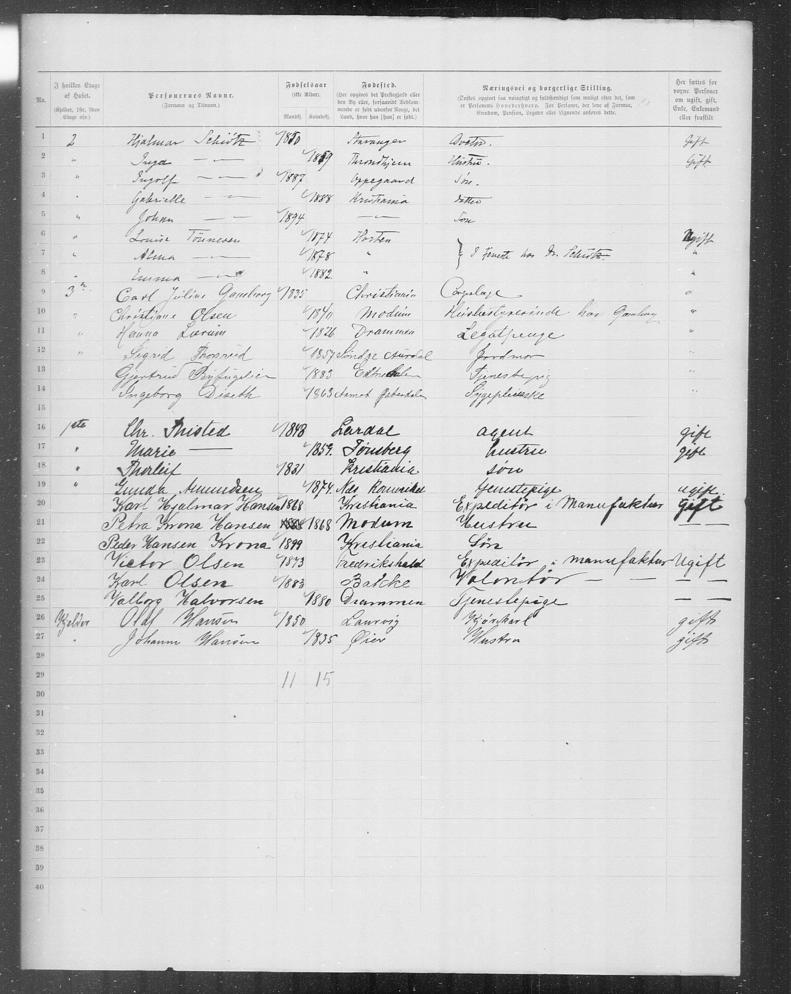 OBA, Municipal Census 1899 for Kristiania, 1899, p. 7377