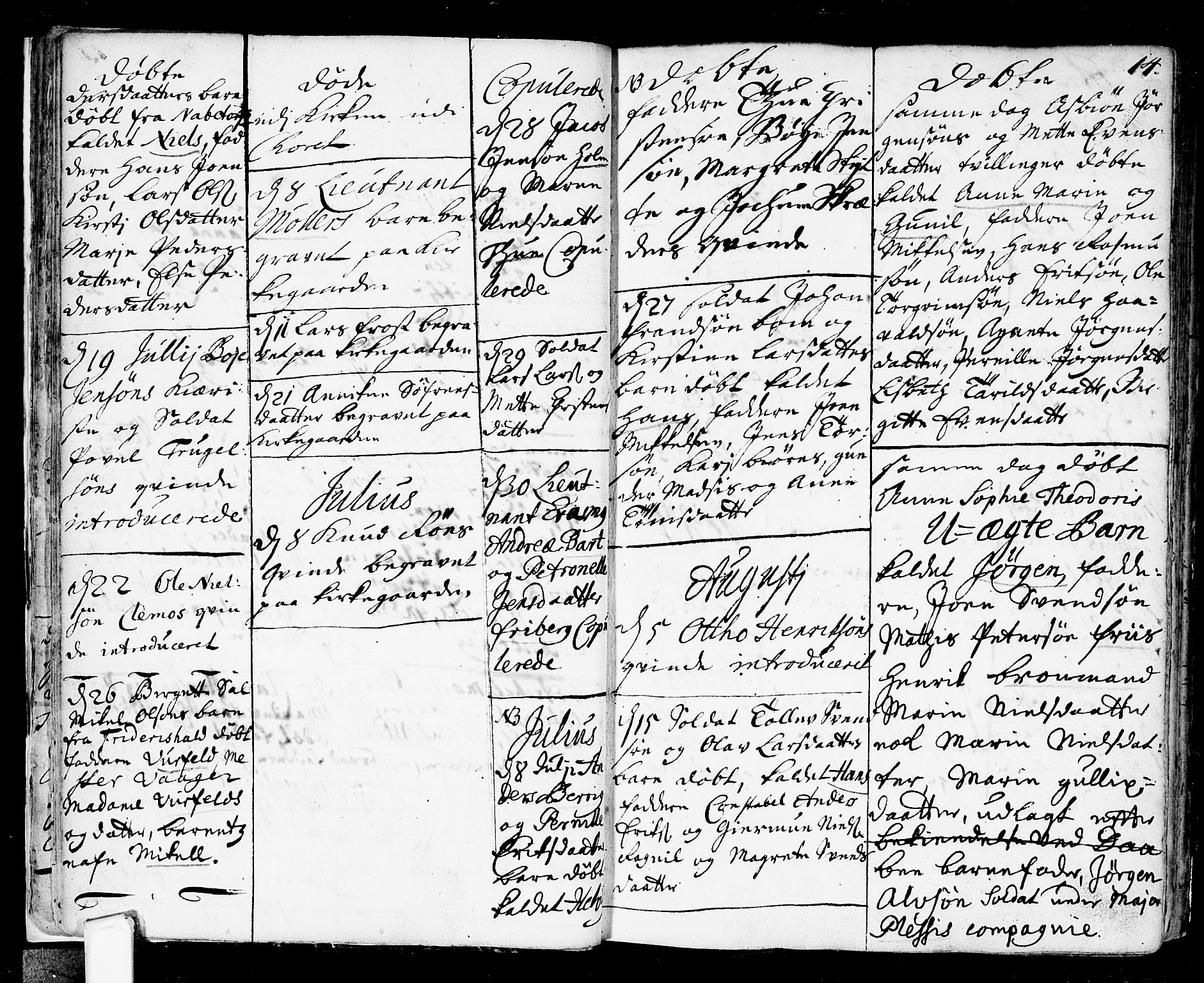 Fredrikstad prestekontor Kirkebøker, AV/SAO-A-11082/F/Fa/L0001: Parish register (official) no. 1, 1717-1731, p. 14