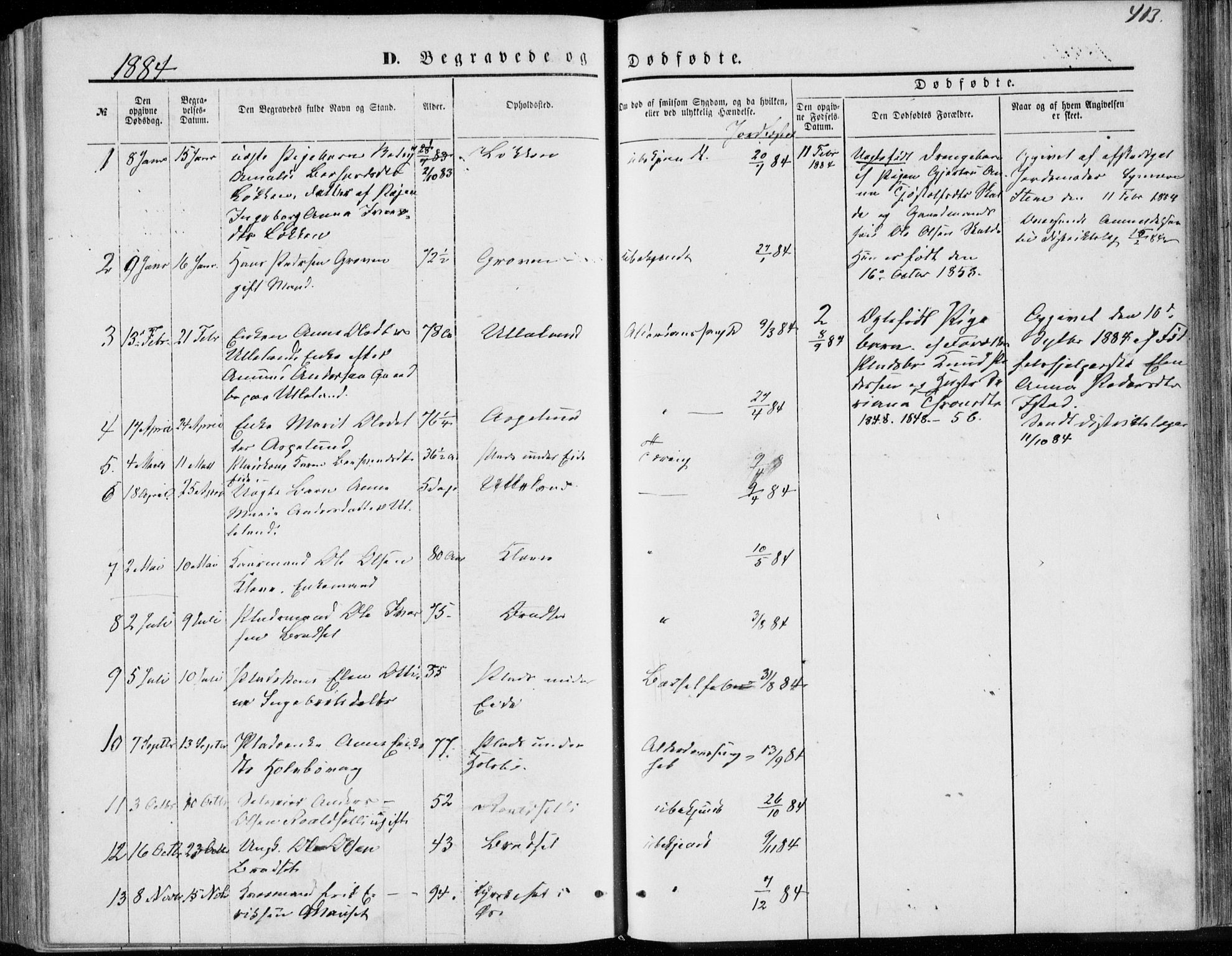 Ministerialprotokoller, klokkerbøker og fødselsregistre - Møre og Romsdal, SAT/A-1454/557/L0681: Parish register (official) no. 557A03, 1869-1886, p. 413