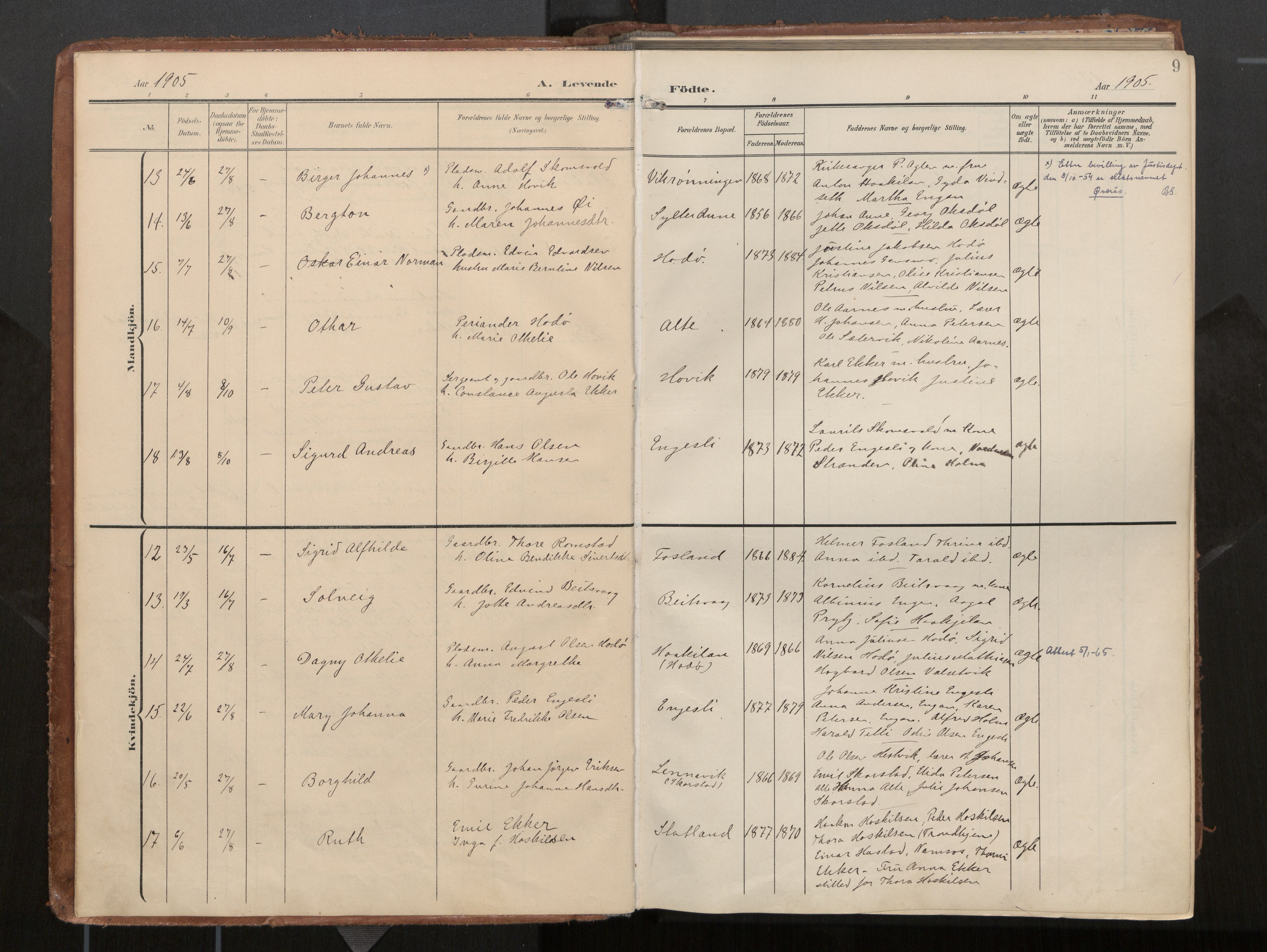 Ministerialprotokoller, klokkerbøker og fødselsregistre - Nord-Trøndelag, AV/SAT-A-1458/774/L0629: Parish register (official), 1904-1926, p. 9