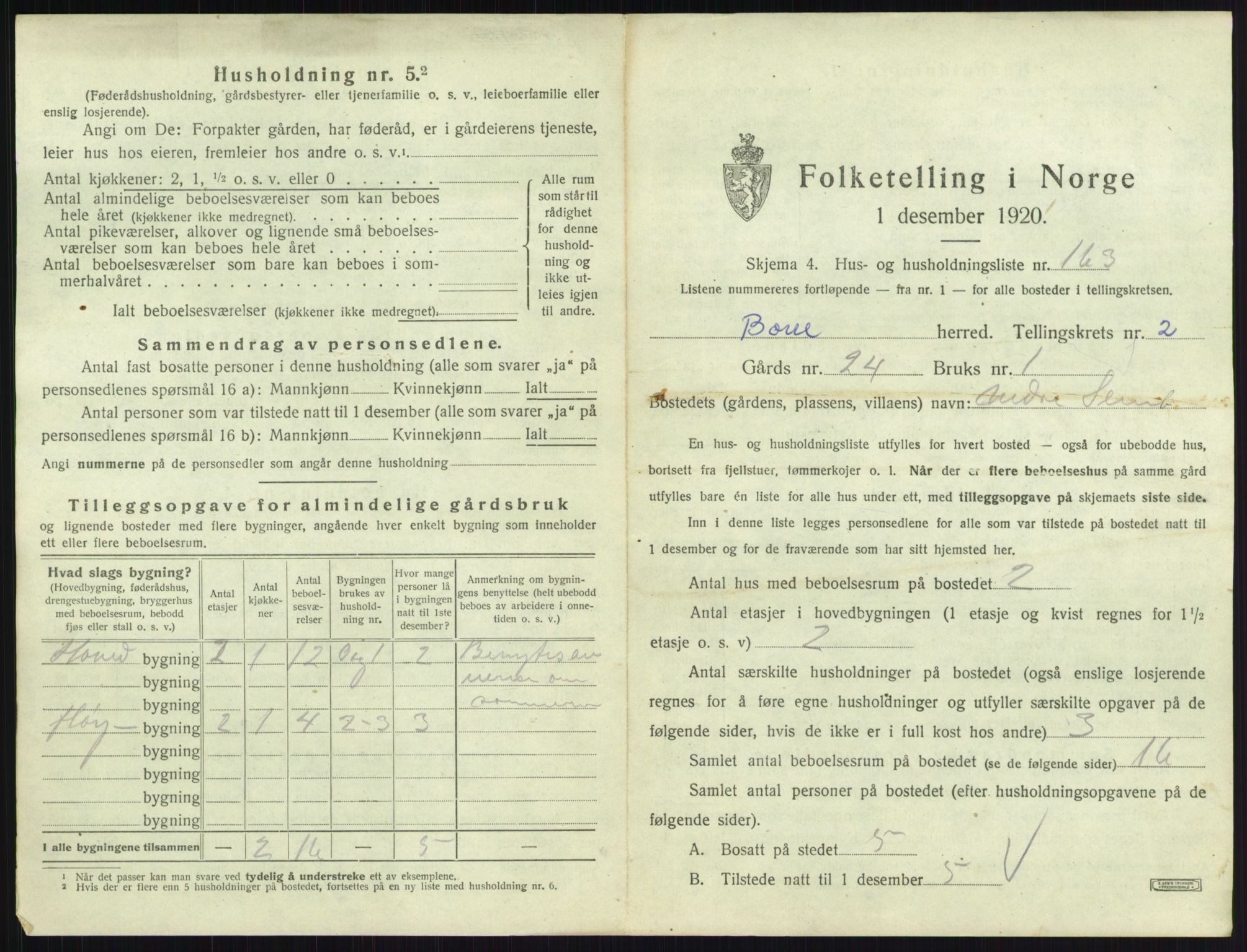 SAKO, 1920 census for Borre, 1920, p. 800