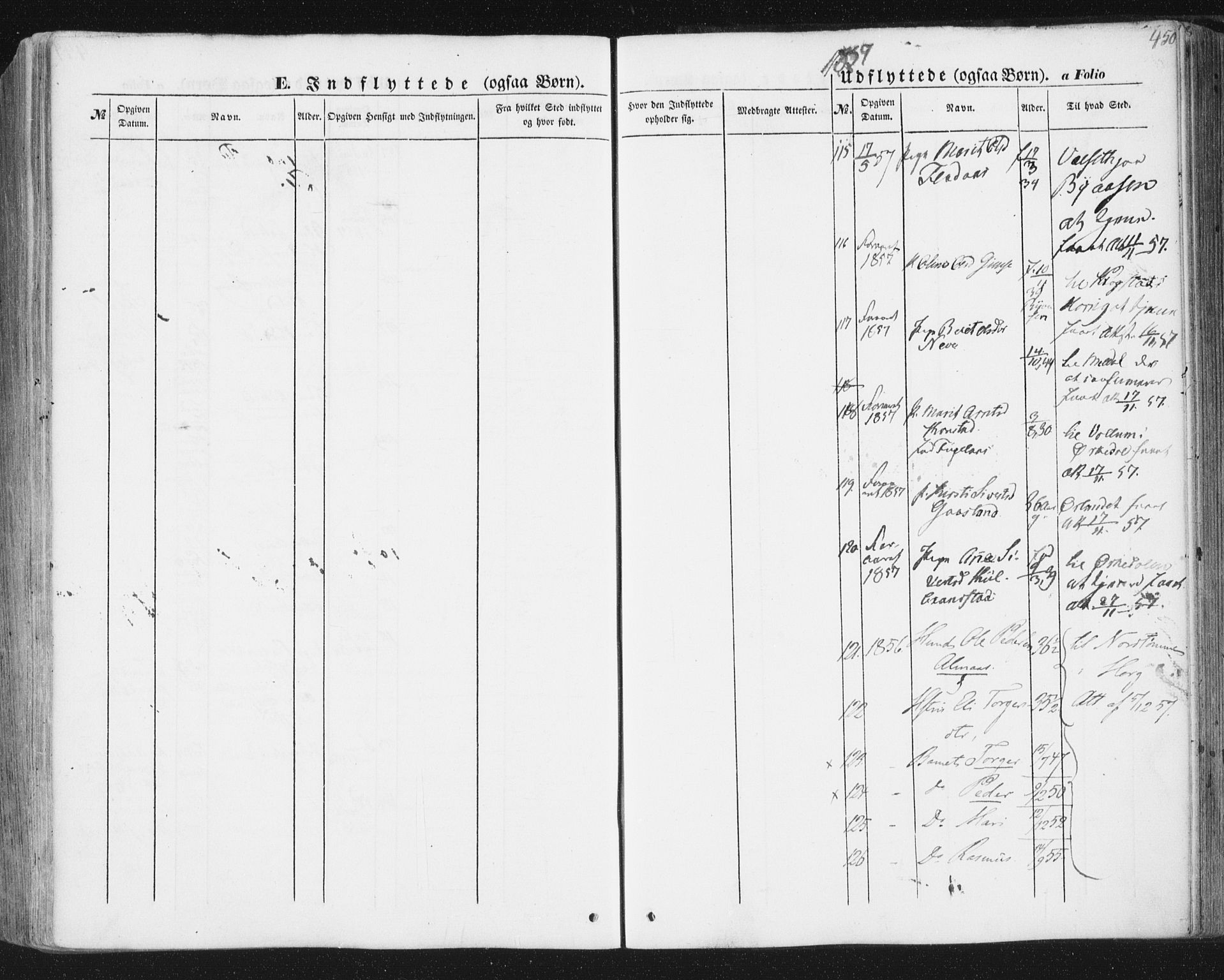 Ministerialprotokoller, klokkerbøker og fødselsregistre - Sør-Trøndelag, AV/SAT-A-1456/691/L1076: Parish register (official) no. 691A08, 1852-1861, p. 450