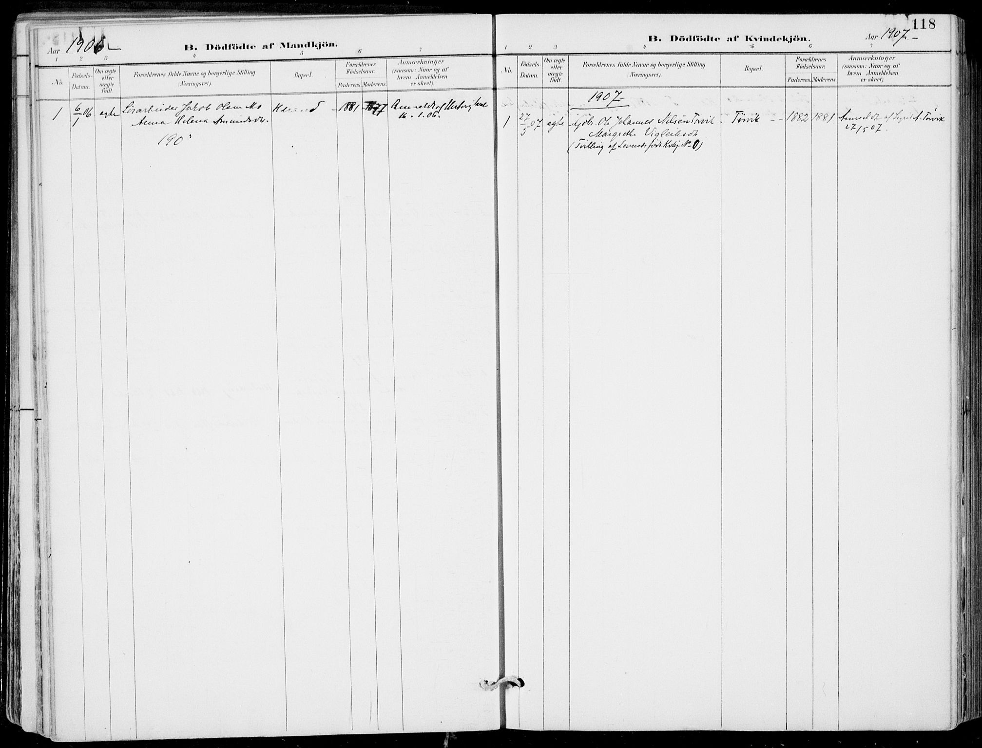 Strandebarm sokneprestembete, SAB/A-78401/H/Haa: Parish register (official) no. E  1, 1886-1908, p. 118