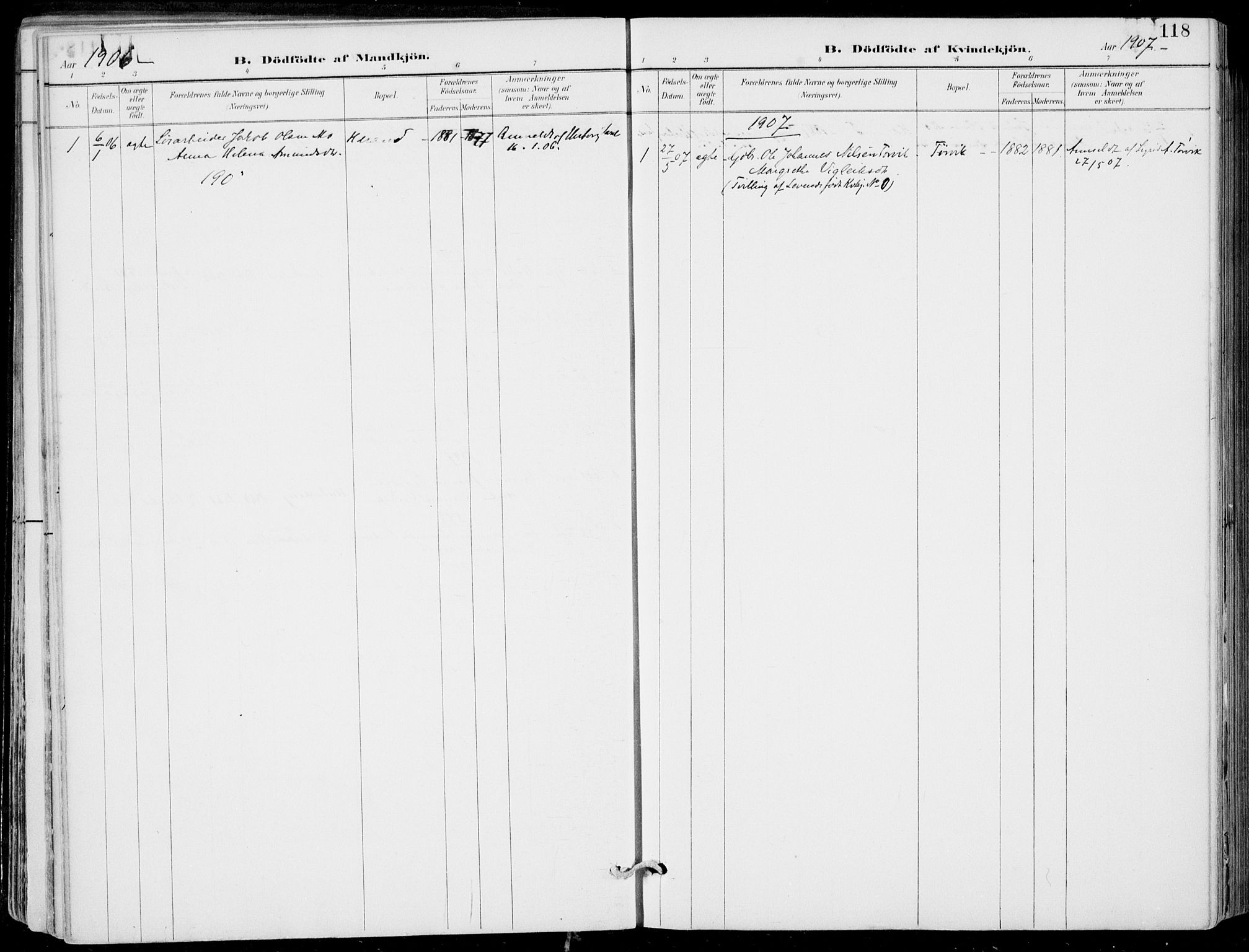 Strandebarm sokneprestembete, AV/SAB-A-78401/H/Haa: Parish register (official) no. E  1, 1886-1908, p. 118