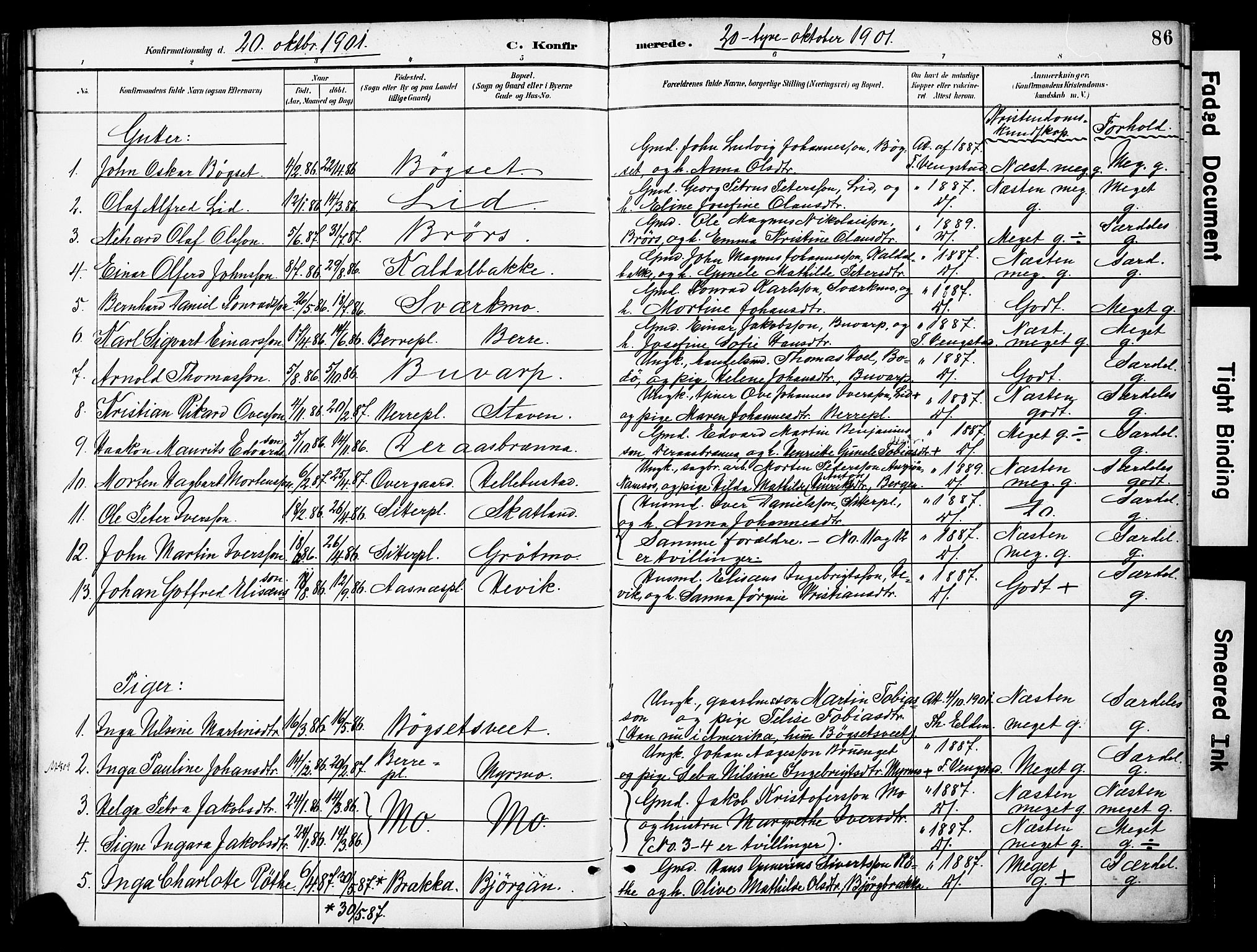 Ministerialprotokoller, klokkerbøker og fødselsregistre - Nord-Trøndelag, SAT/A-1458/742/L0409: Parish register (official) no. 742A02, 1891-1905, p. 86