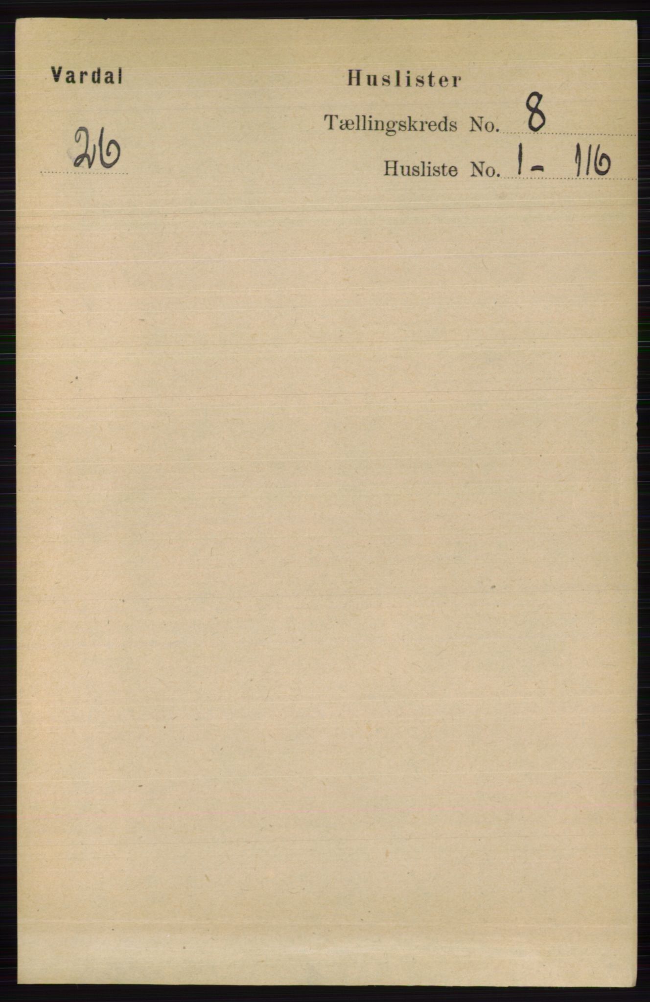 RA, 1891 census for 0527 Vardal, 1891, p. 3569