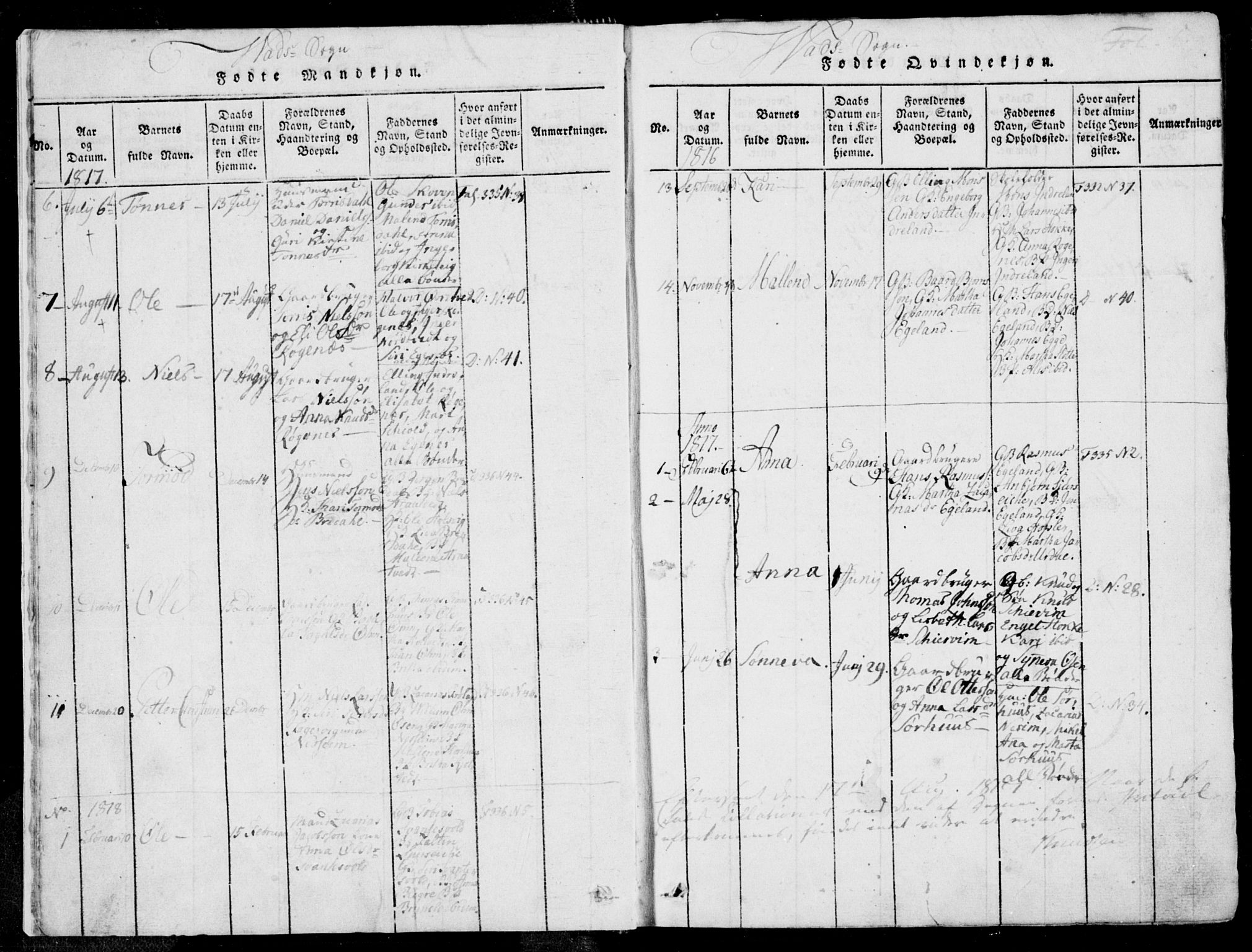 Skjold sokneprestkontor, SAST/A-101847/H/Ha/Haa/L0004: Parish register (official) no. A 4 /2, 1815-1830, p. 5