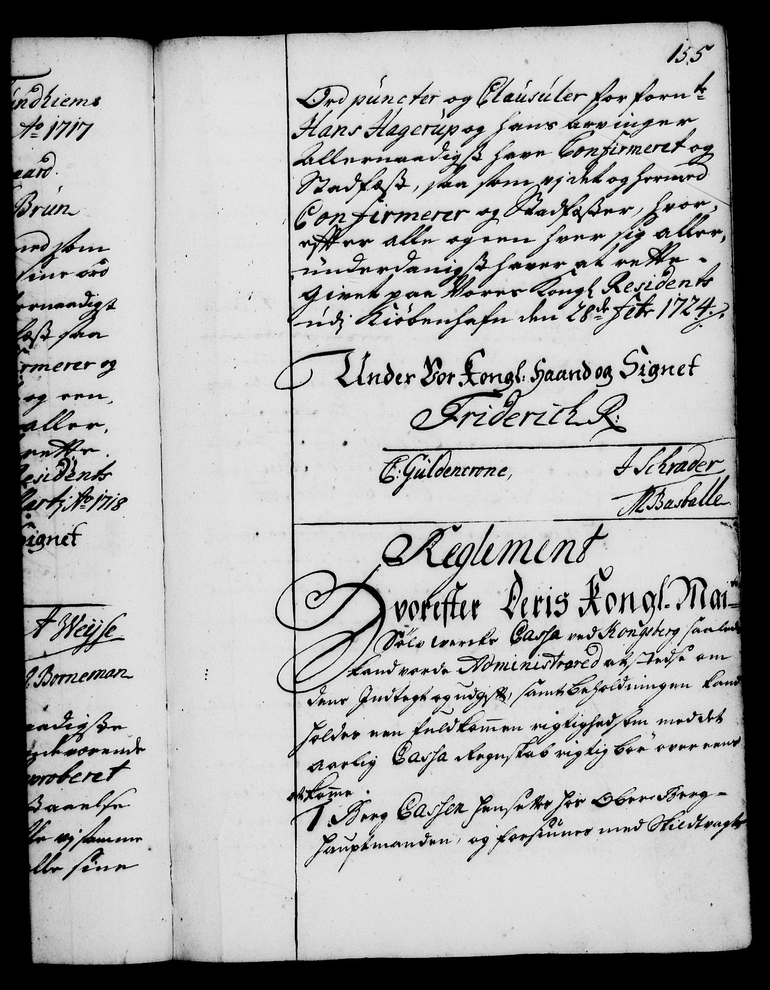 Rentekammeret, Kammerkanselliet, AV/RA-EA-3111/G/Gg/Gga/L0002: Norsk ekspedisjonsprotokoll med register (merket RK 53.2), 1723-1727, p. 155