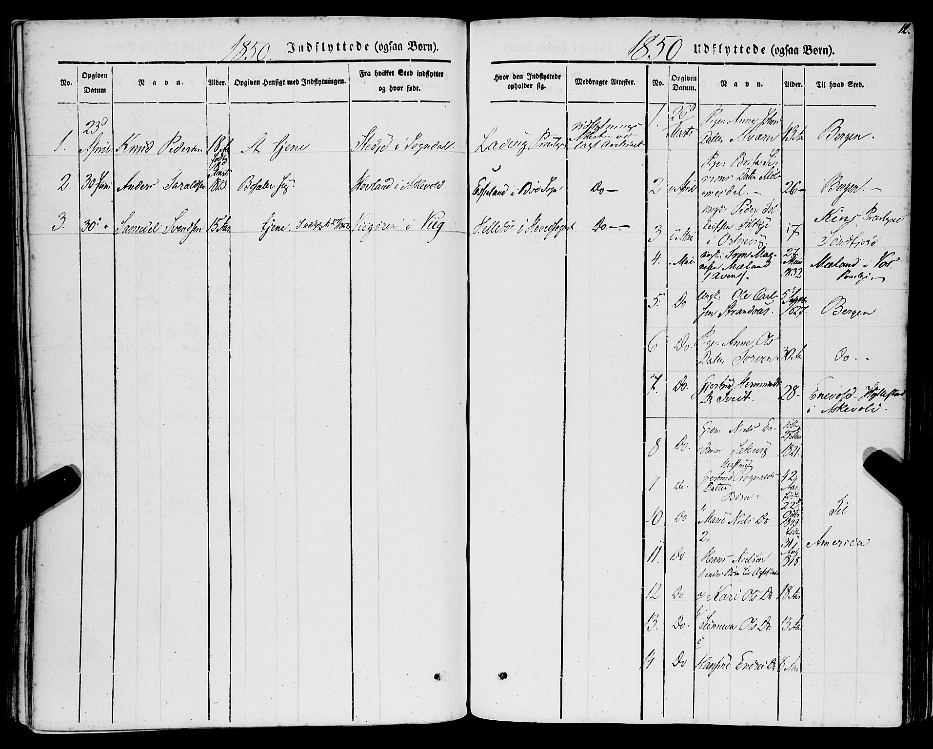 Lavik sokneprestembete, SAB/A-80901: Parish register (official) no. A 3, 1843-1863, p. 12
