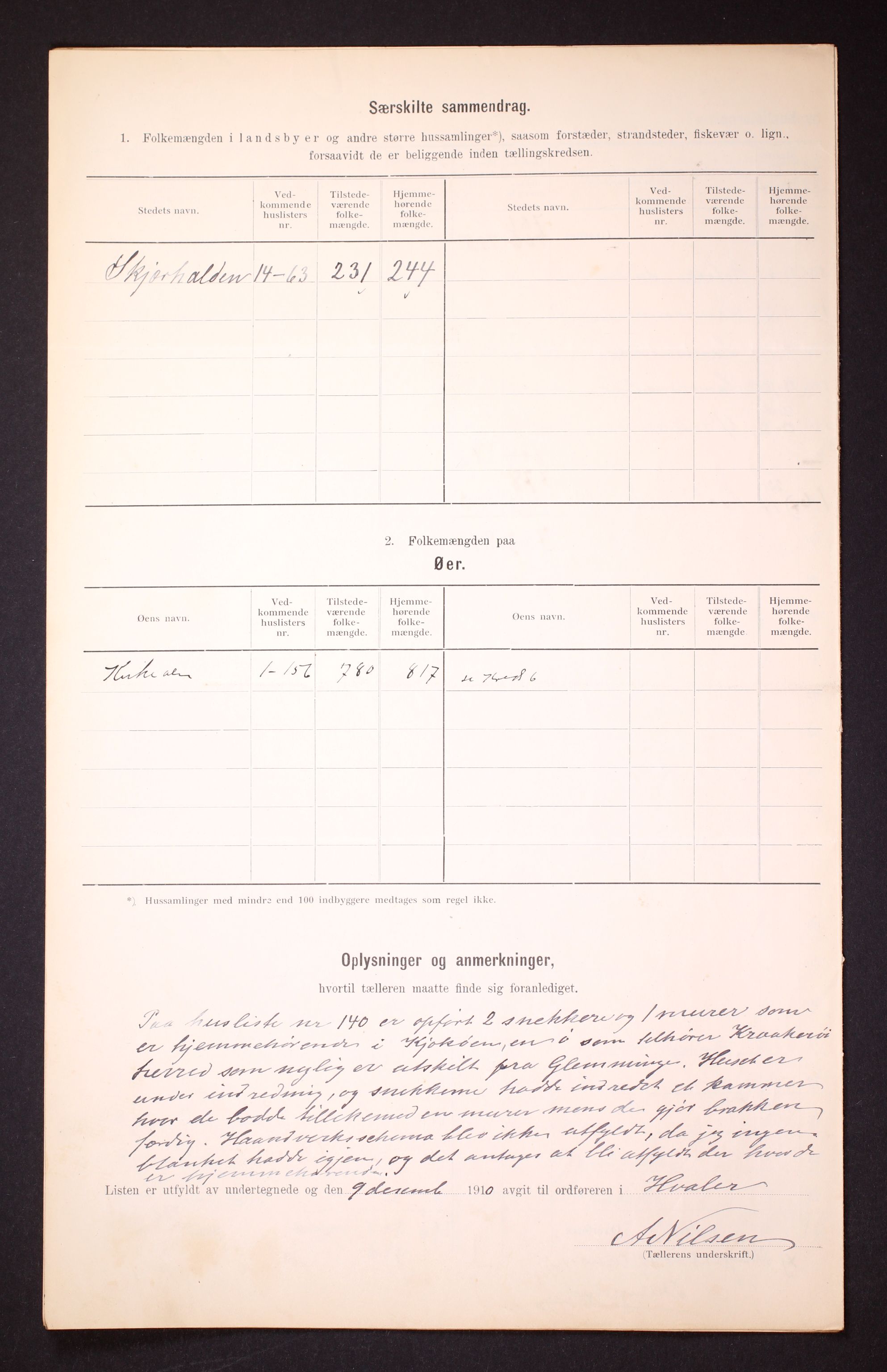 RA, 1910 census for Hvaler, 1910, p. 17