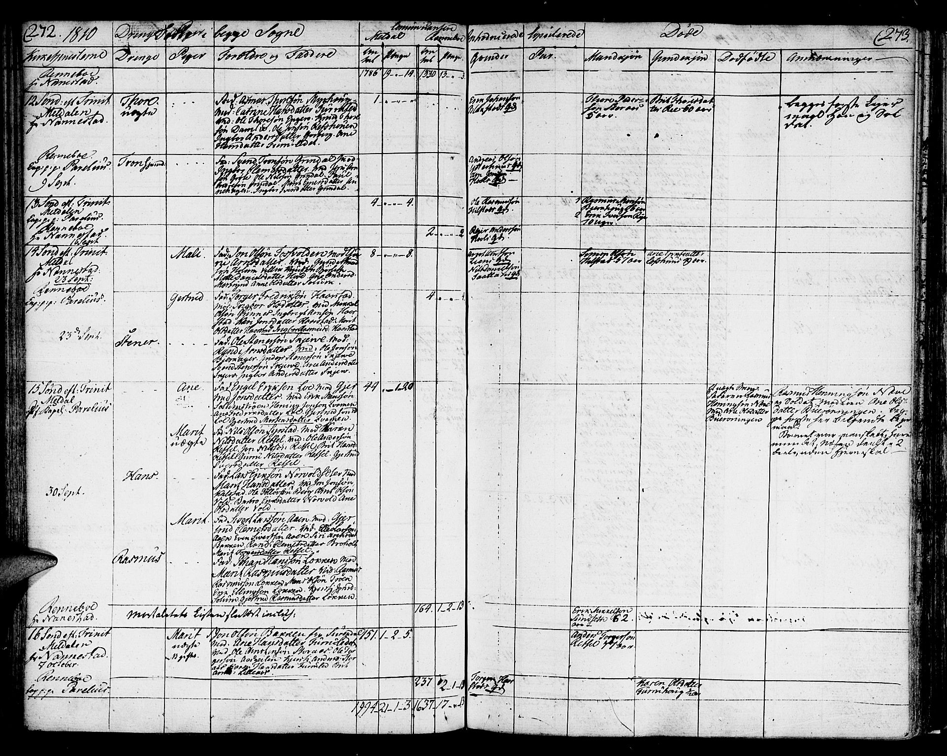 Ministerialprotokoller, klokkerbøker og fødselsregistre - Sør-Trøndelag, AV/SAT-A-1456/672/L0852: Parish register (official) no. 672A05, 1776-1815, p. 272-273