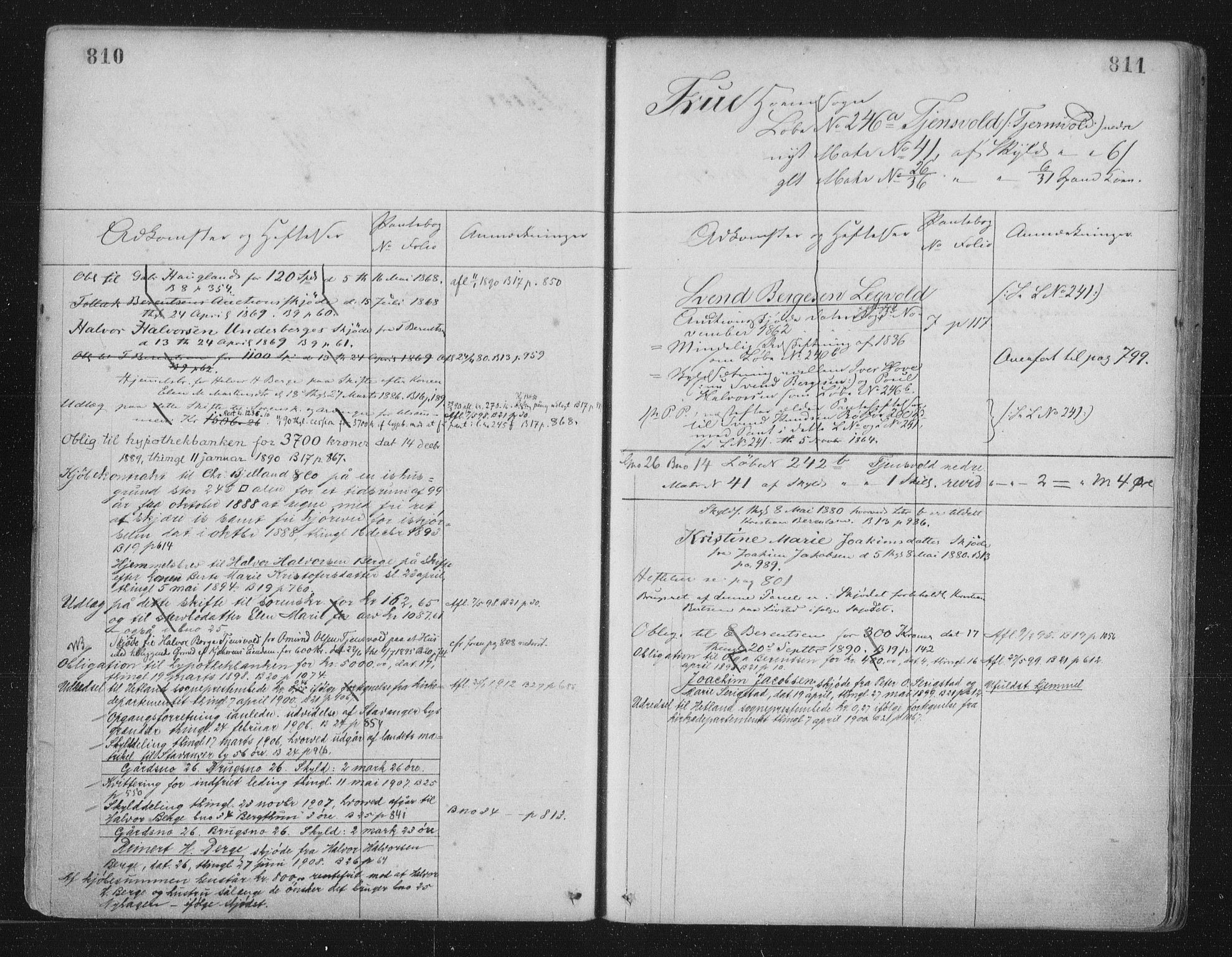 Jæren sorenskriveri, SAST/A-100310/01/4/41/41ABB/L0001: Mortgage register no. 41 ABB1, 1898, p. 810-811