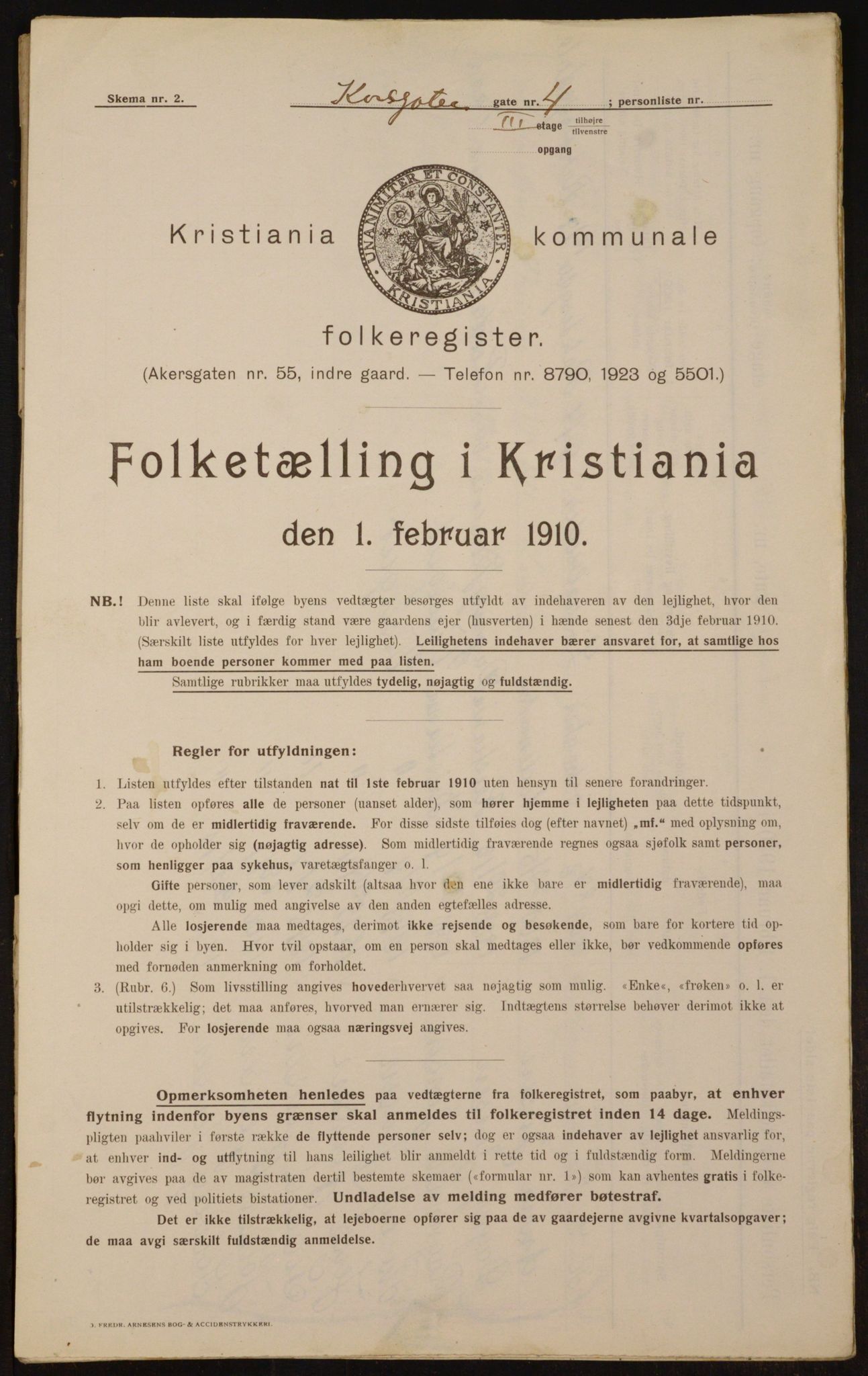 OBA, Municipal Census 1910 for Kristiania, 1910, p. 51900