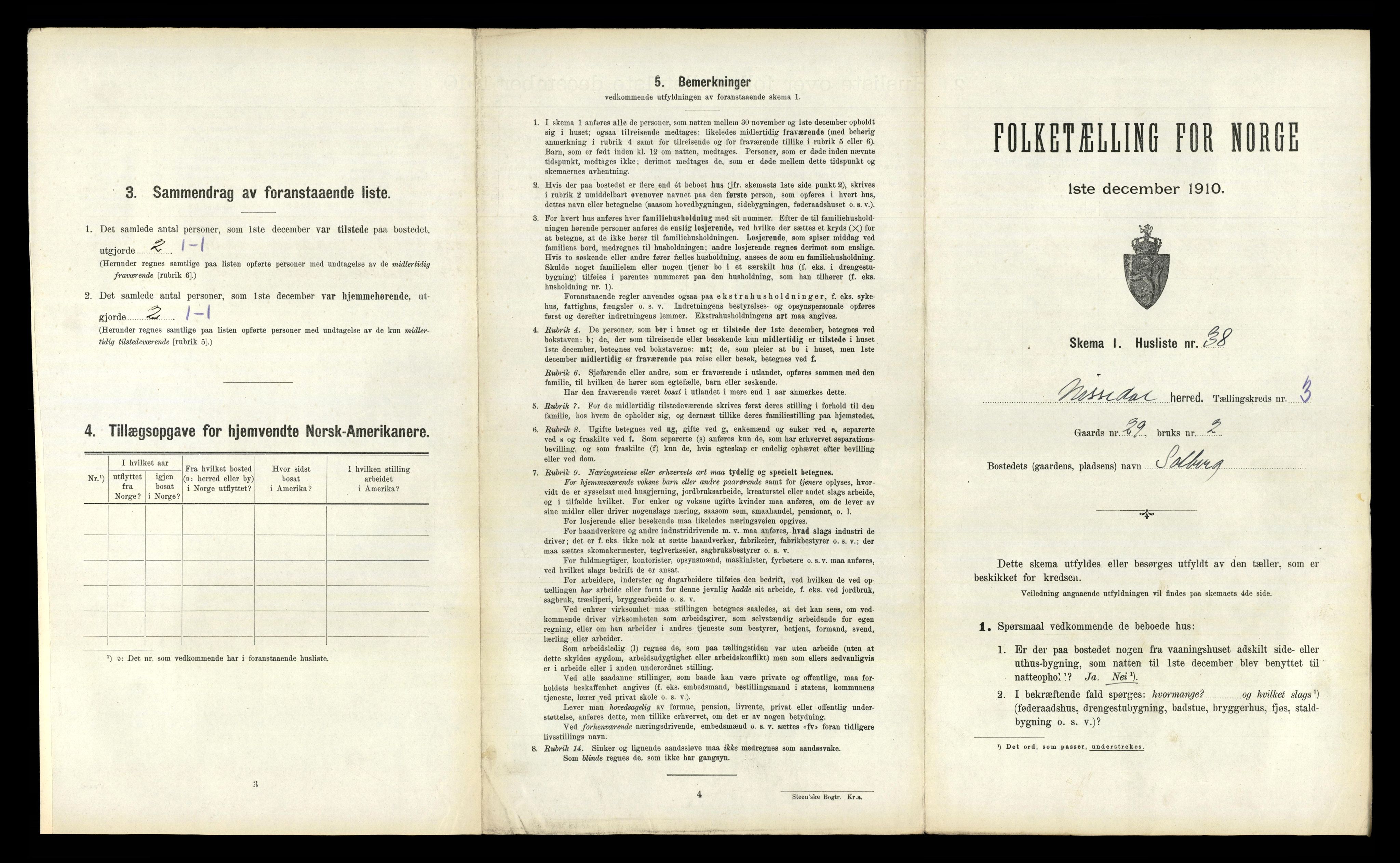 RA, 1910 census for Nissedal, 1910, p. 290