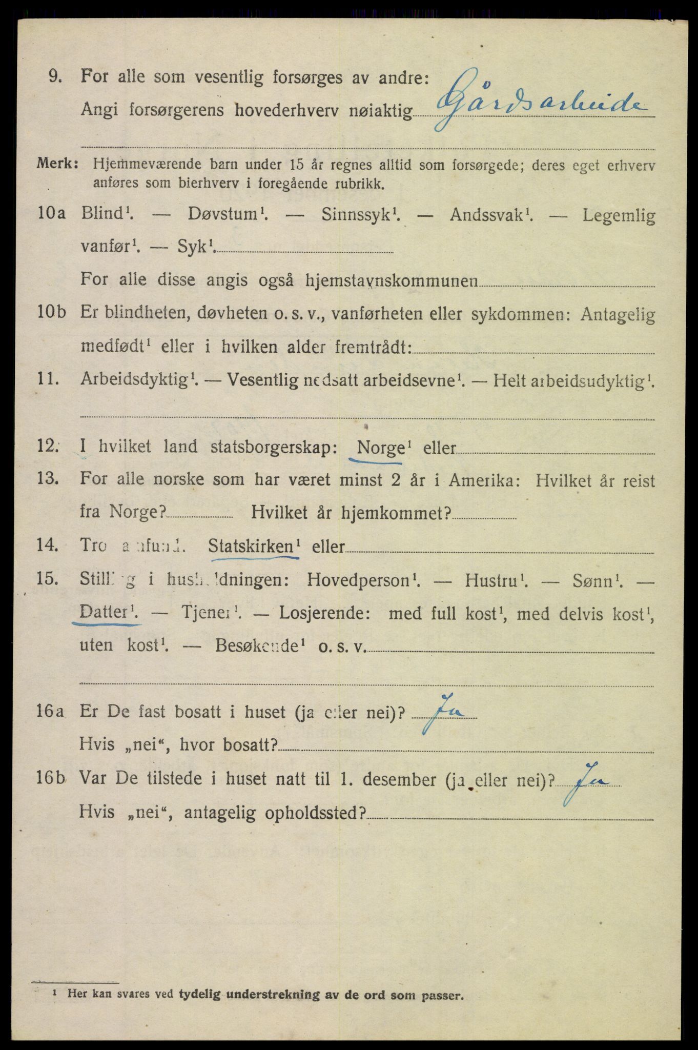 SAH, 1920 census for Nordre Land, 1920, p. 6333