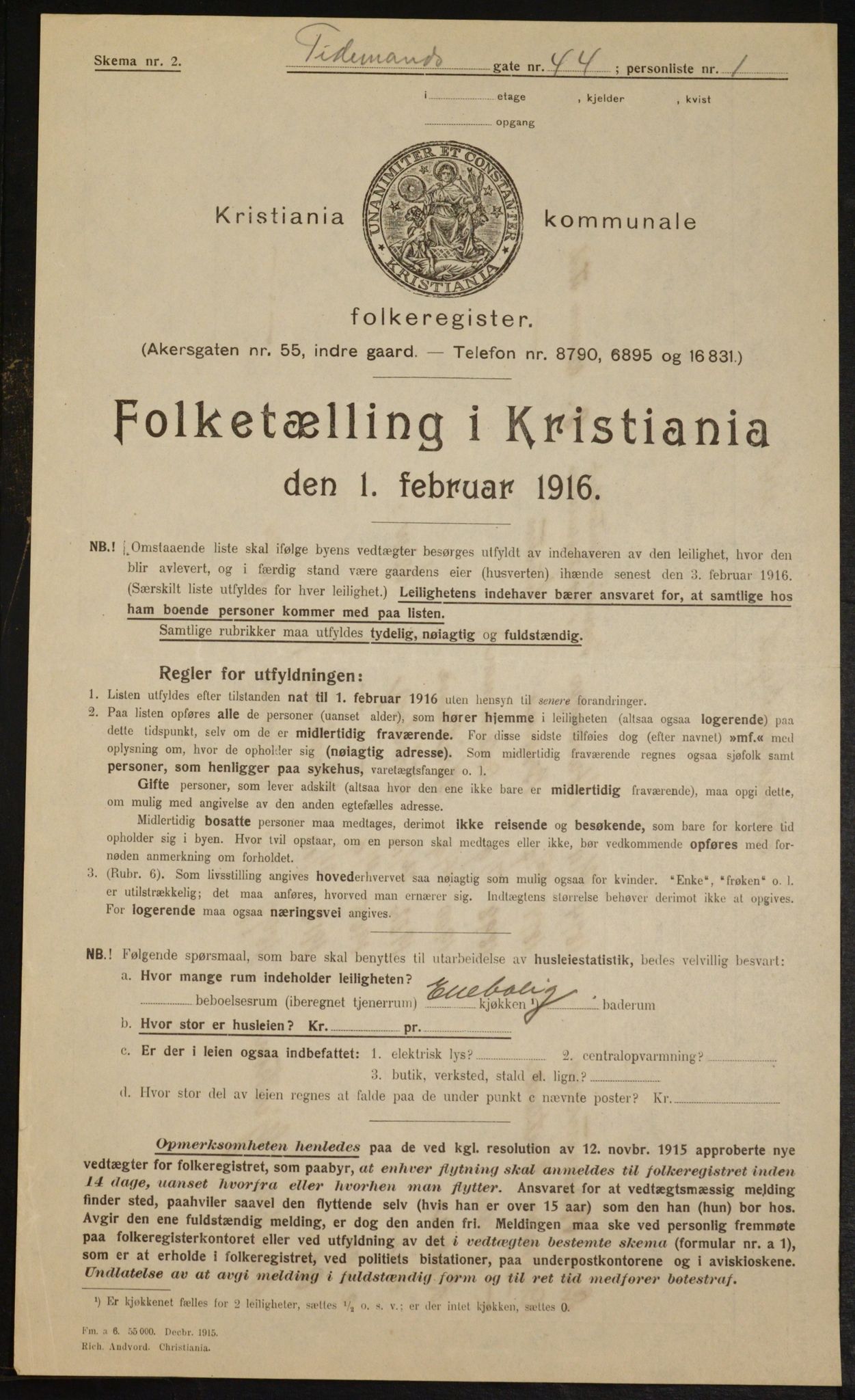 OBA, Municipal Census 1916 for Kristiania, 1916, p. 114768