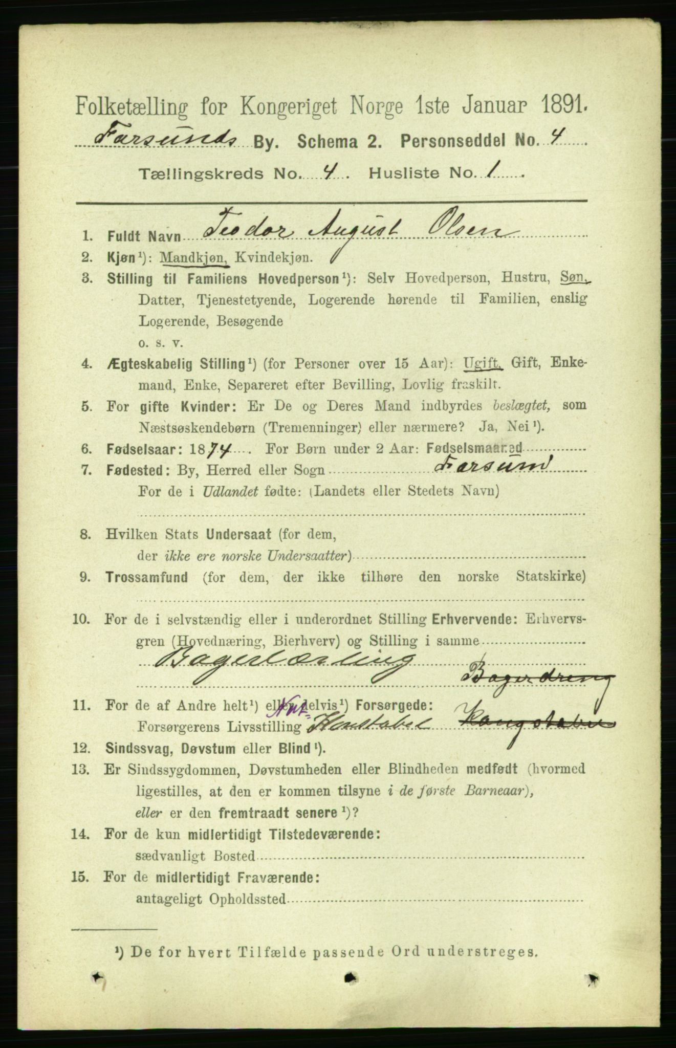 RA, 1891 census for 1003 Farsund, 1891, p. 1650