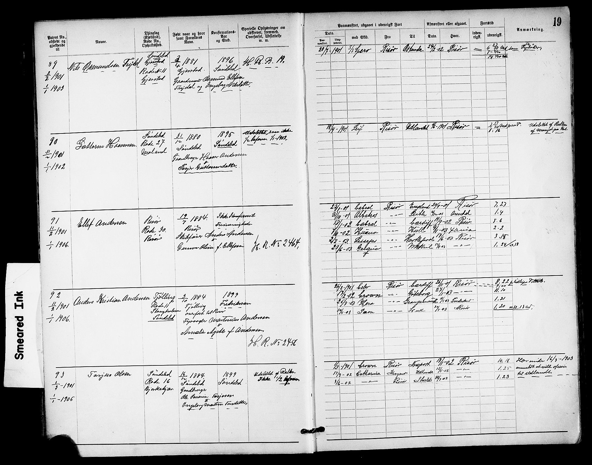 Risør mønstringskrets, AV/SAK-2031-0010/F/Fa/L0004: Annotasjonsrulle nr 1914-1915 og nr 1-477, T-8, 1899-1911, p. 21