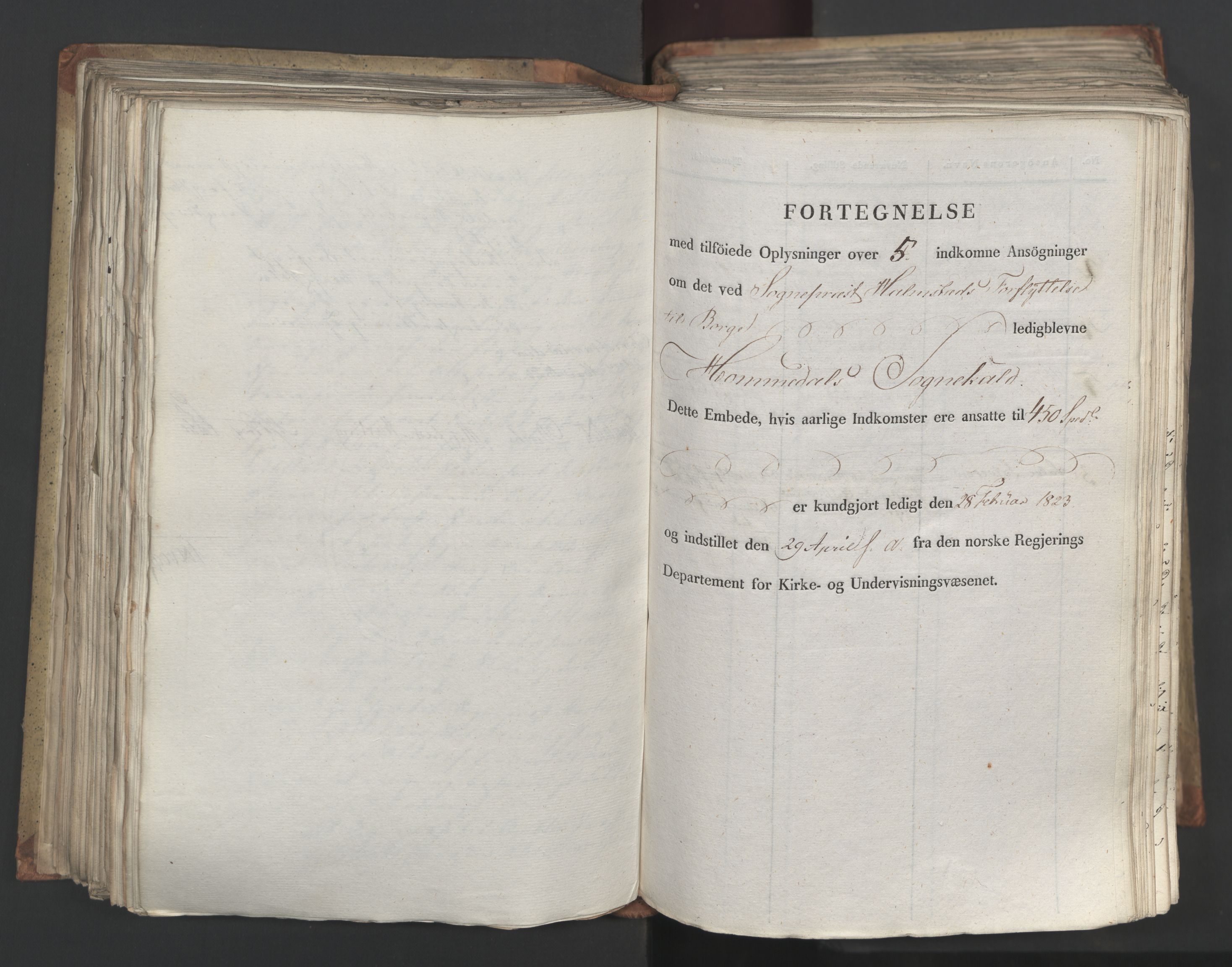 Statsrådsavdelingen i Stockholm, AV/RA-S-1003/D/Da/L0034: Regjeringsinnstillinger nr. 275-540, 1823, p. 253