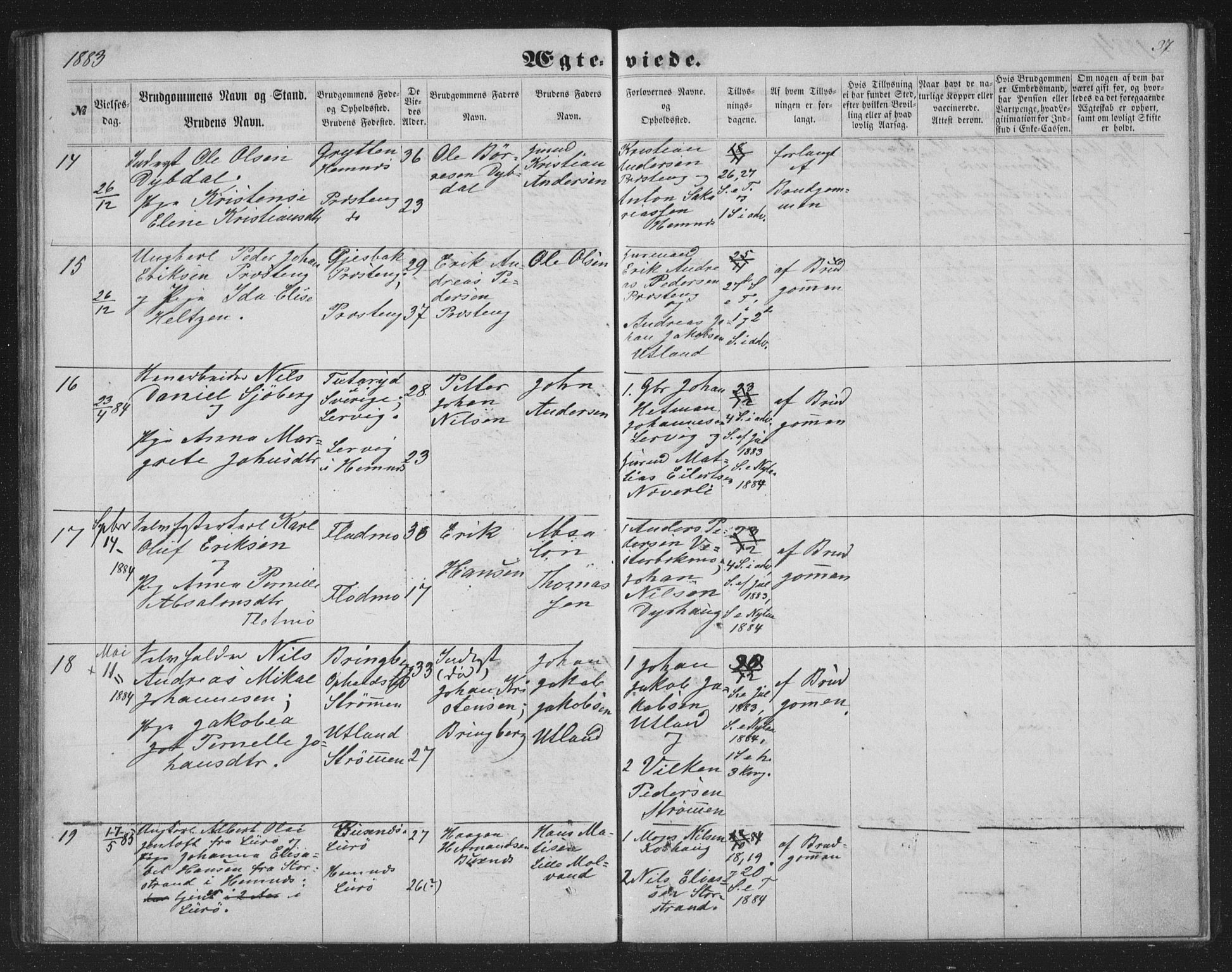 Ministerialprotokoller, klokkerbøker og fødselsregistre - Nordland, AV/SAT-A-1459/825/L0367: Parish register (copy) no. 825C04, 1863-1887, p. 37