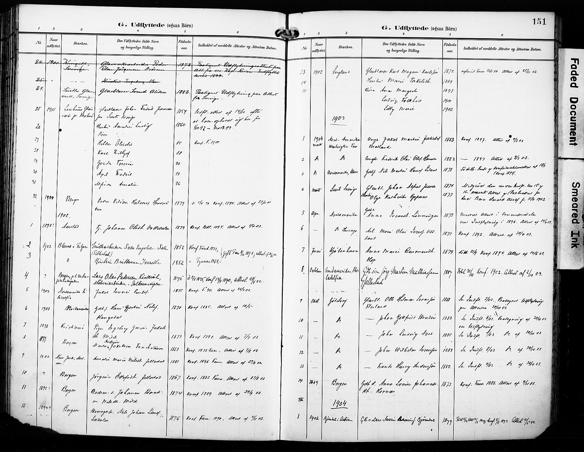 Fana Sokneprestembete, SAB/A-75101/H/Haa/Haab/L0003: Parish register (official) no. B 3, 1898-1907, p. 151