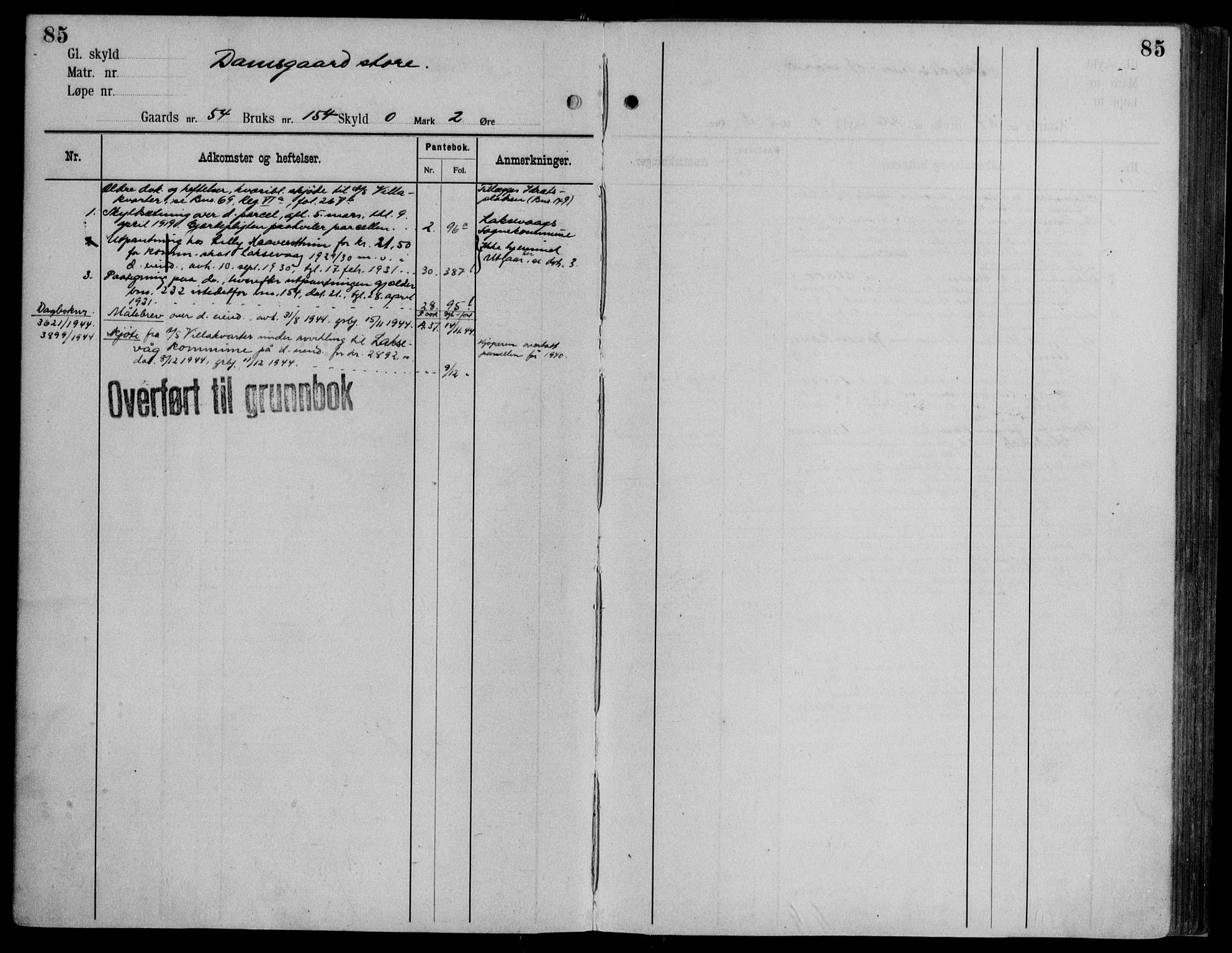 Midhordland sorenskriveri, AV/SAB-A-3001/1/G/Ga/Gab/L0115: Mortgage register no. II.A.b.115, p. 85