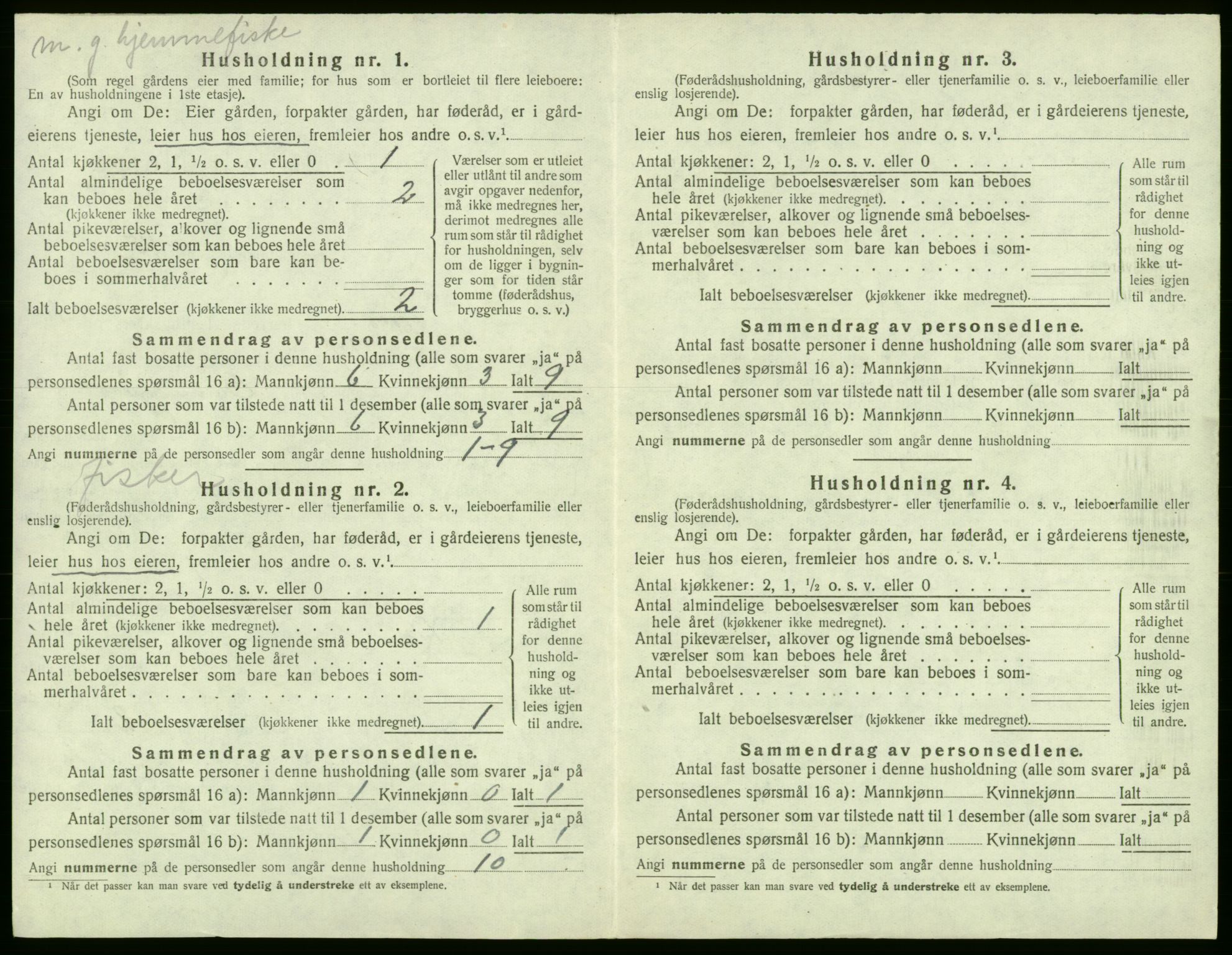 SAB, 1920 census for Stord, 1920, p. 850