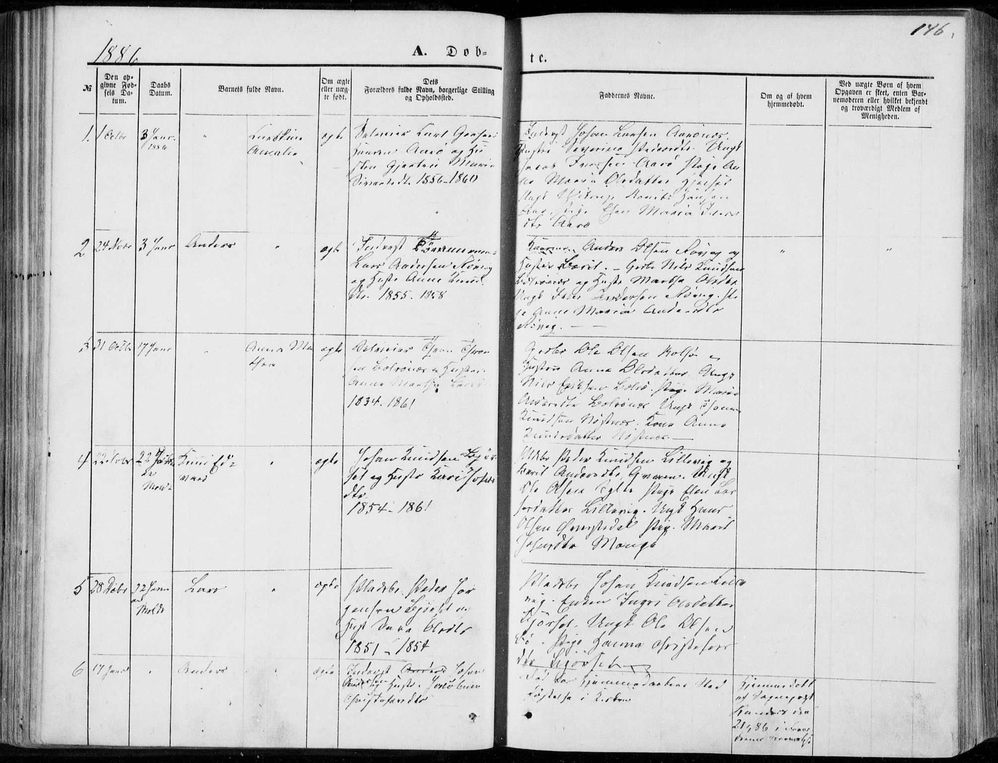 Ministerialprotokoller, klokkerbøker og fødselsregistre - Møre og Romsdal, SAT/A-1454/555/L0655: Parish register (official) no. 555A05, 1869-1886, p. 146