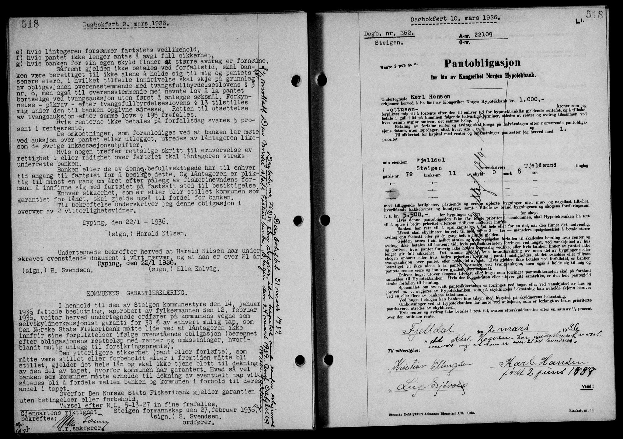 Steigen og Ofoten sorenskriveri, SAT/A-0030/1/2/2C/L0026: Mortgage book no. 30, 1935-1936, Deed date: 10.03.1936