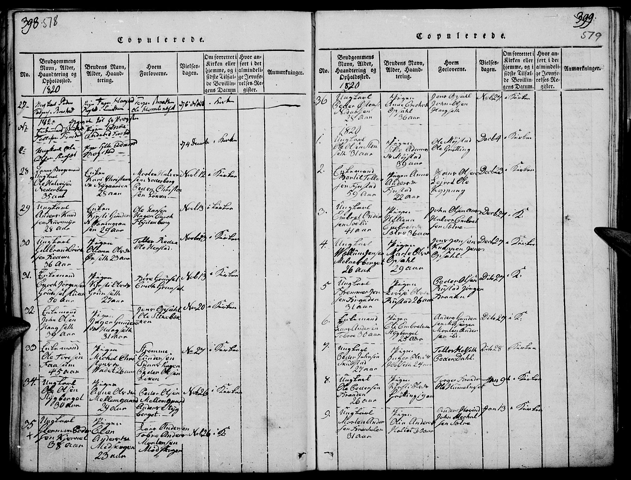 Elverum prestekontor, AV/SAH-PREST-044/H/Ha/Haa/L0007: Parish register (official) no. 7, 1815-1830, p. 518-519